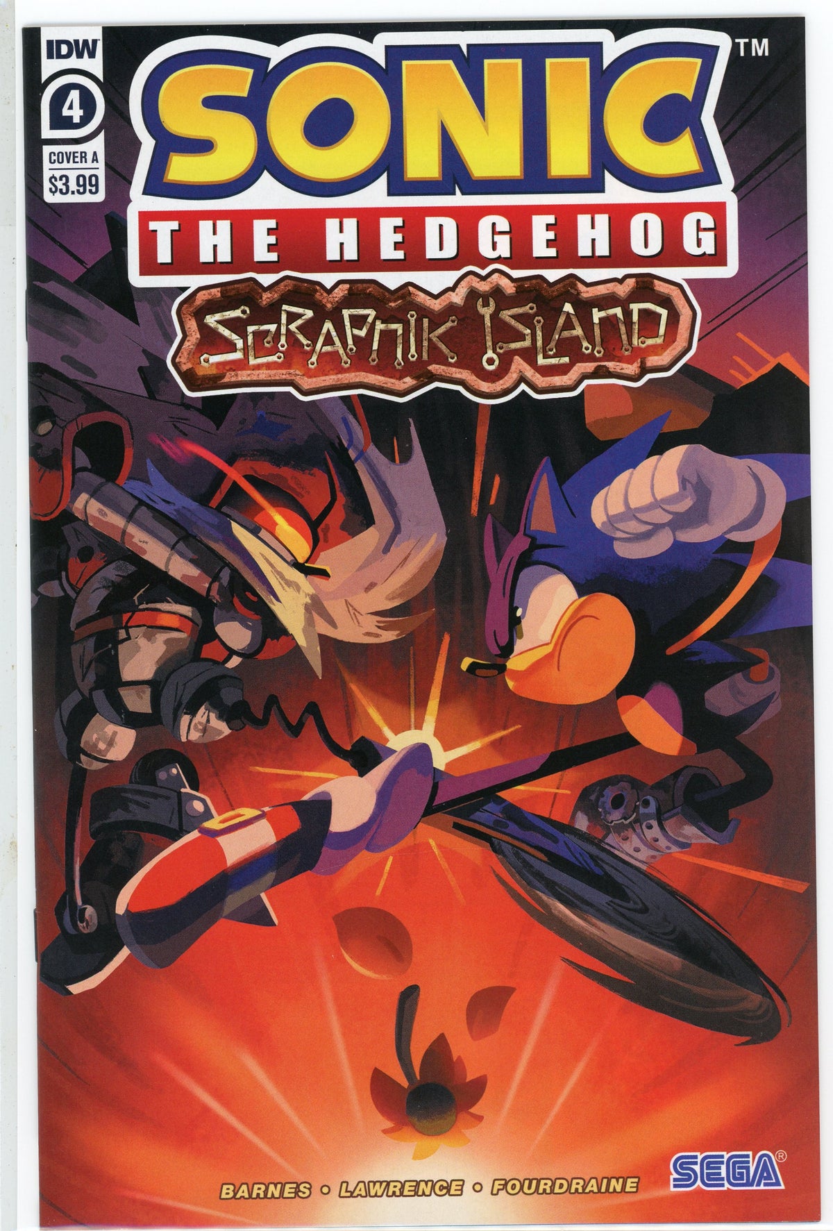 SONIC THE HEDGEHOG #4 COVER A NM CATACLYSMIC BATTLE COVER NICE SHEEN