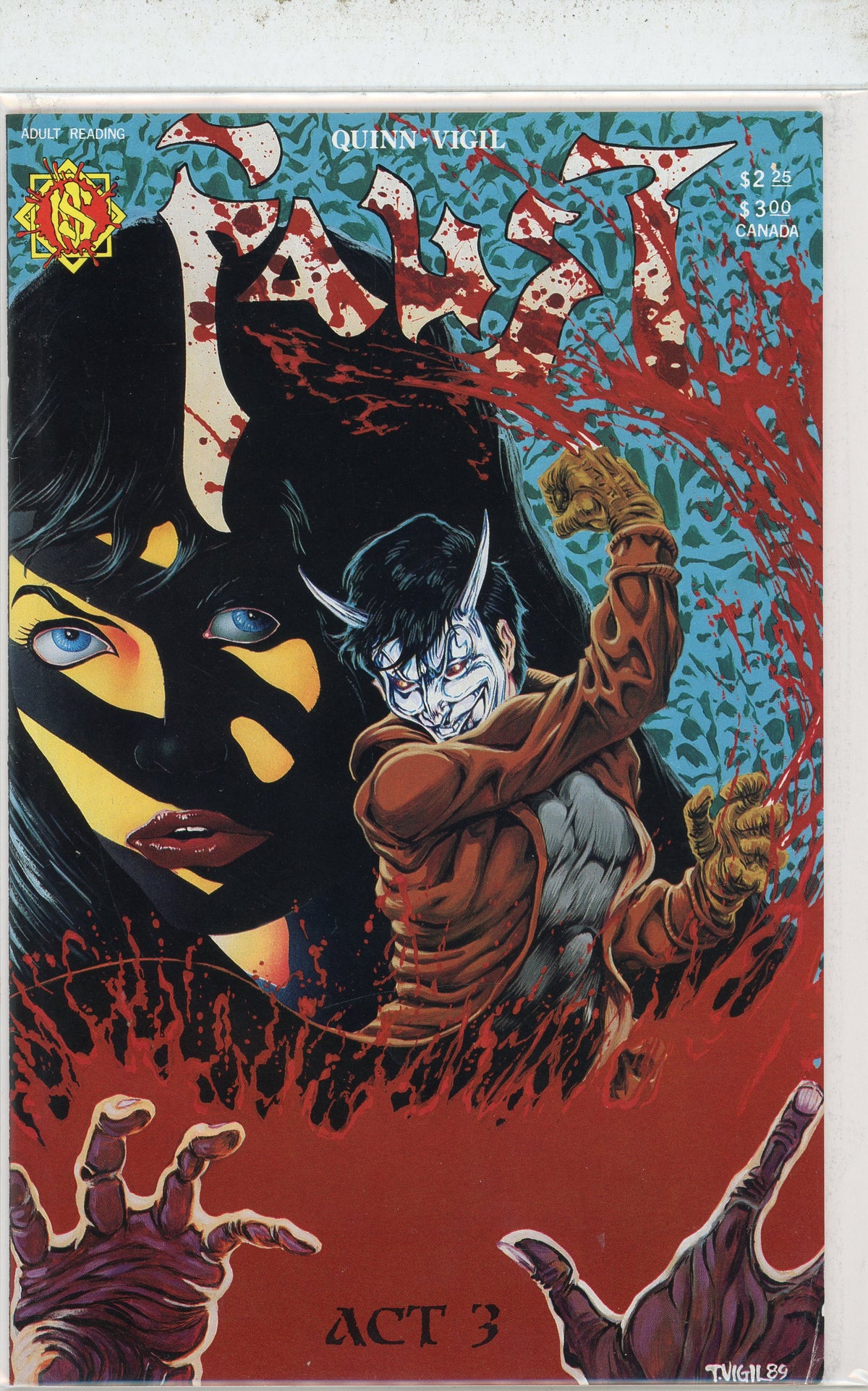 FAUST ACT 3 GRISLY COVER VIGIL COVER 1989