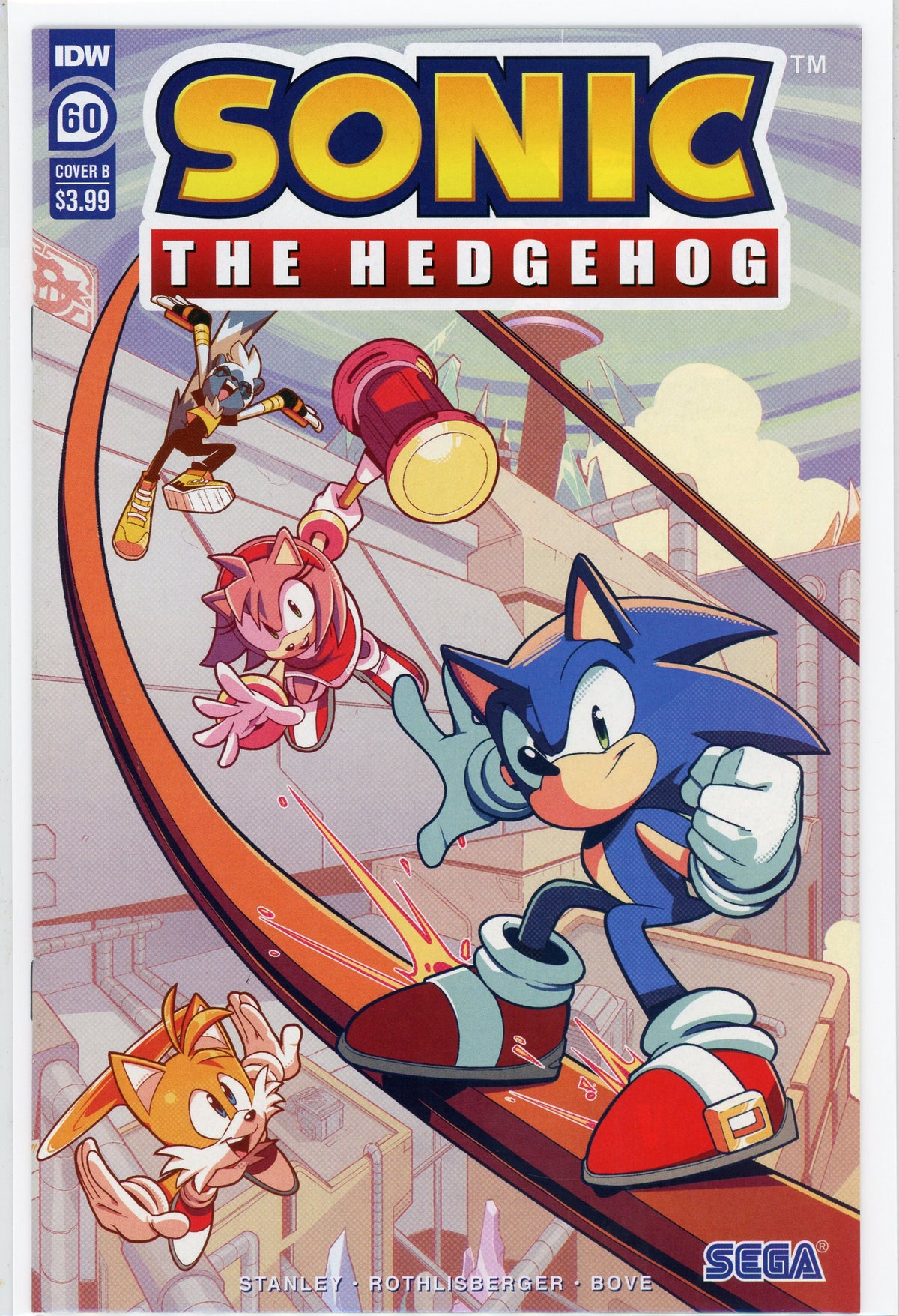 SONIC THE HEDGEHOG #60 COVER B NM SEGA SYSTEMS TOP NOTCH GLOSSY COVER