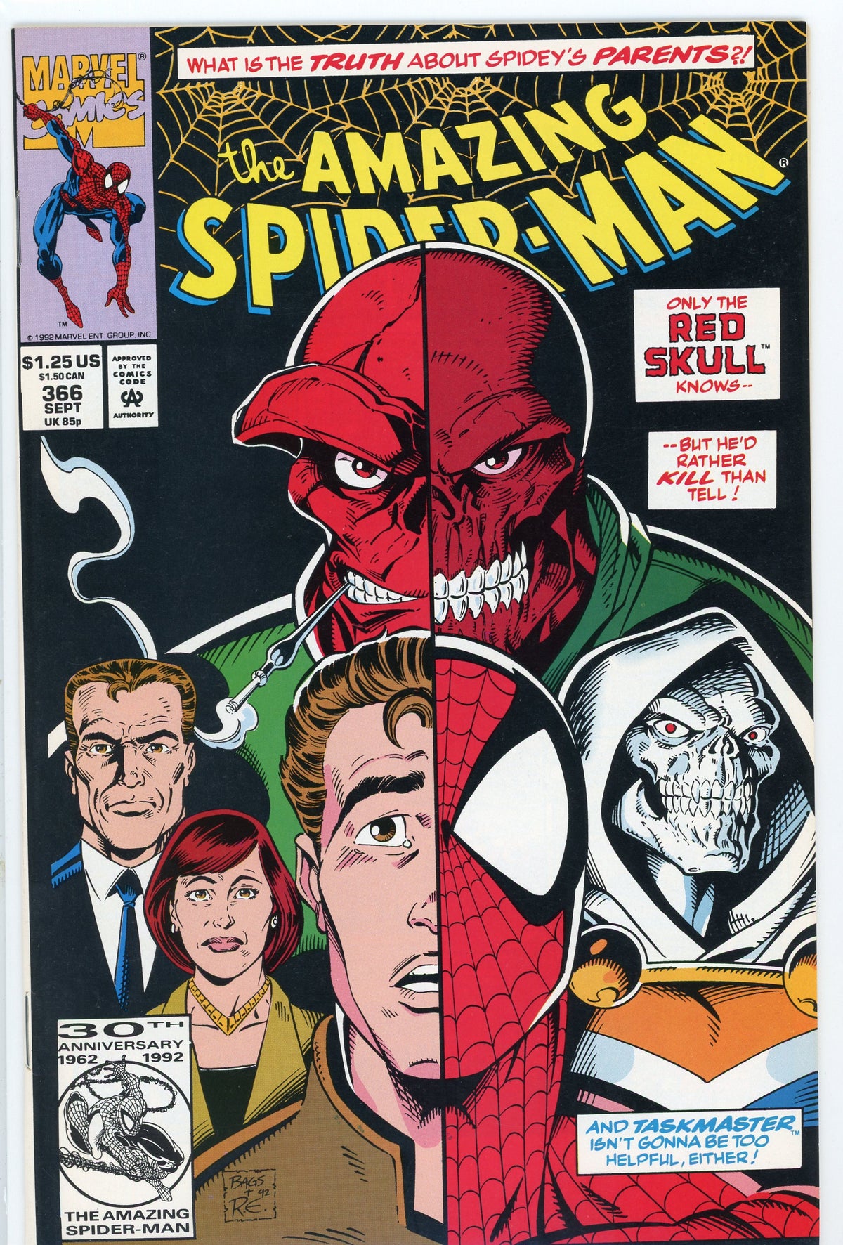 THE AMAZING SPIDERMAN #366 NM NICE BAGLEY COVER STUNNING GLOSS
