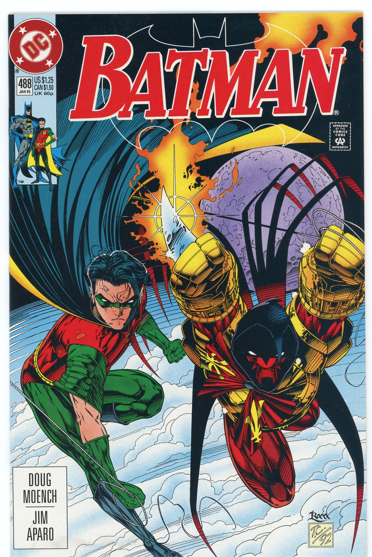 BATMAN #488 NM APARO WORK STUNNING COVER EXCELLENT SHEEN