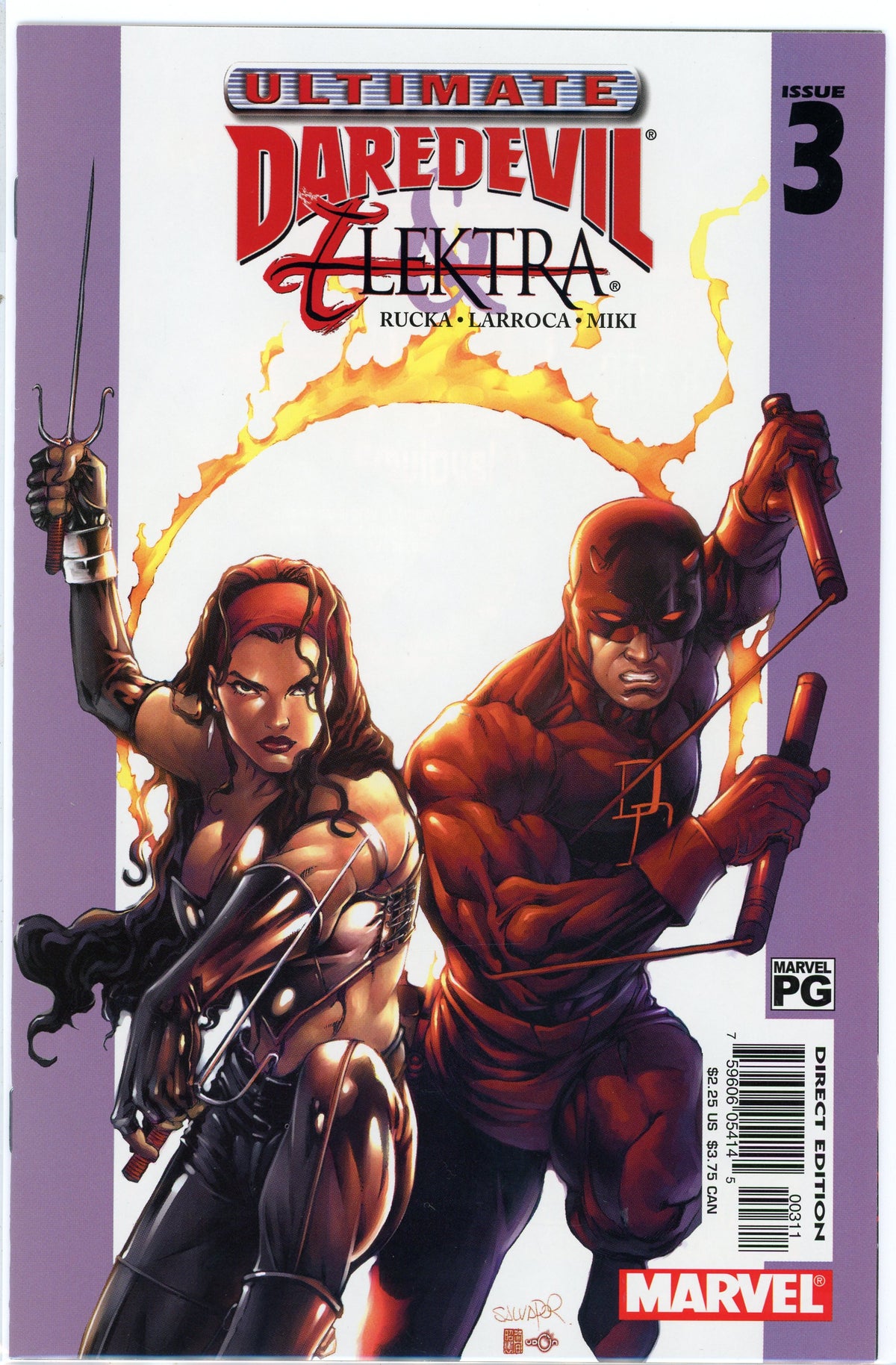 ULTIMATE DAREDEVIL ELEKTRA #3 NM RUCKA LARROCA WORK GLOSSY COVER