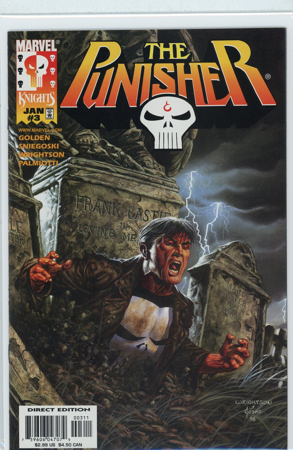 THE PUNISHER #3 NM MARVEL KNIGHTS GLOSSY COLORS AND COVER