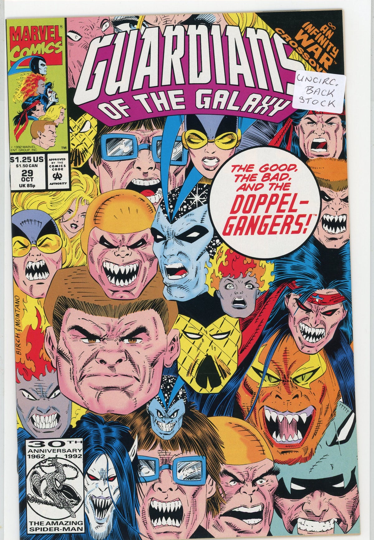GUARDIANS OF THE GALAXY #29 NM UNCIRCULATED BACK STOCK CLASSIC COVER
