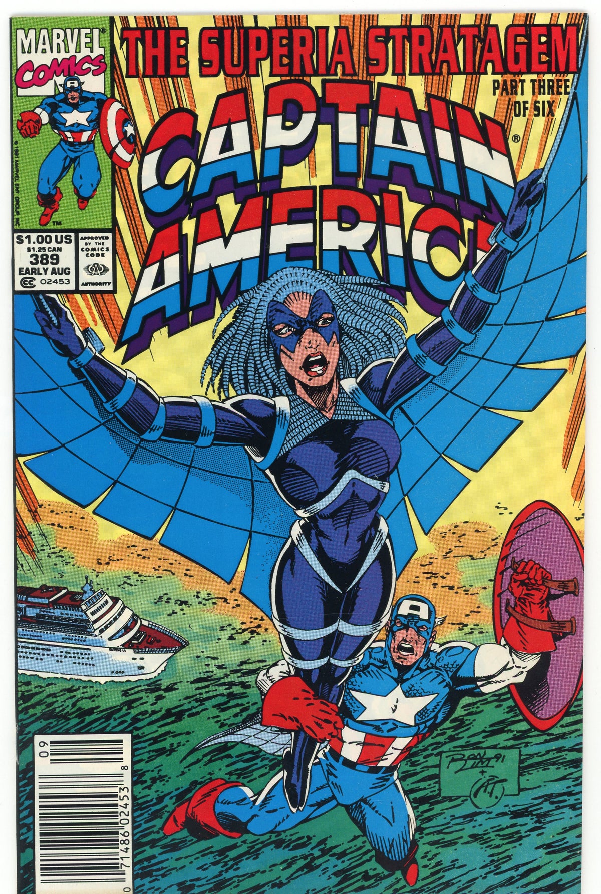 CAPTAIN AMERICA #389 NM GLISTENING GLOSS DRAMATIC COVER