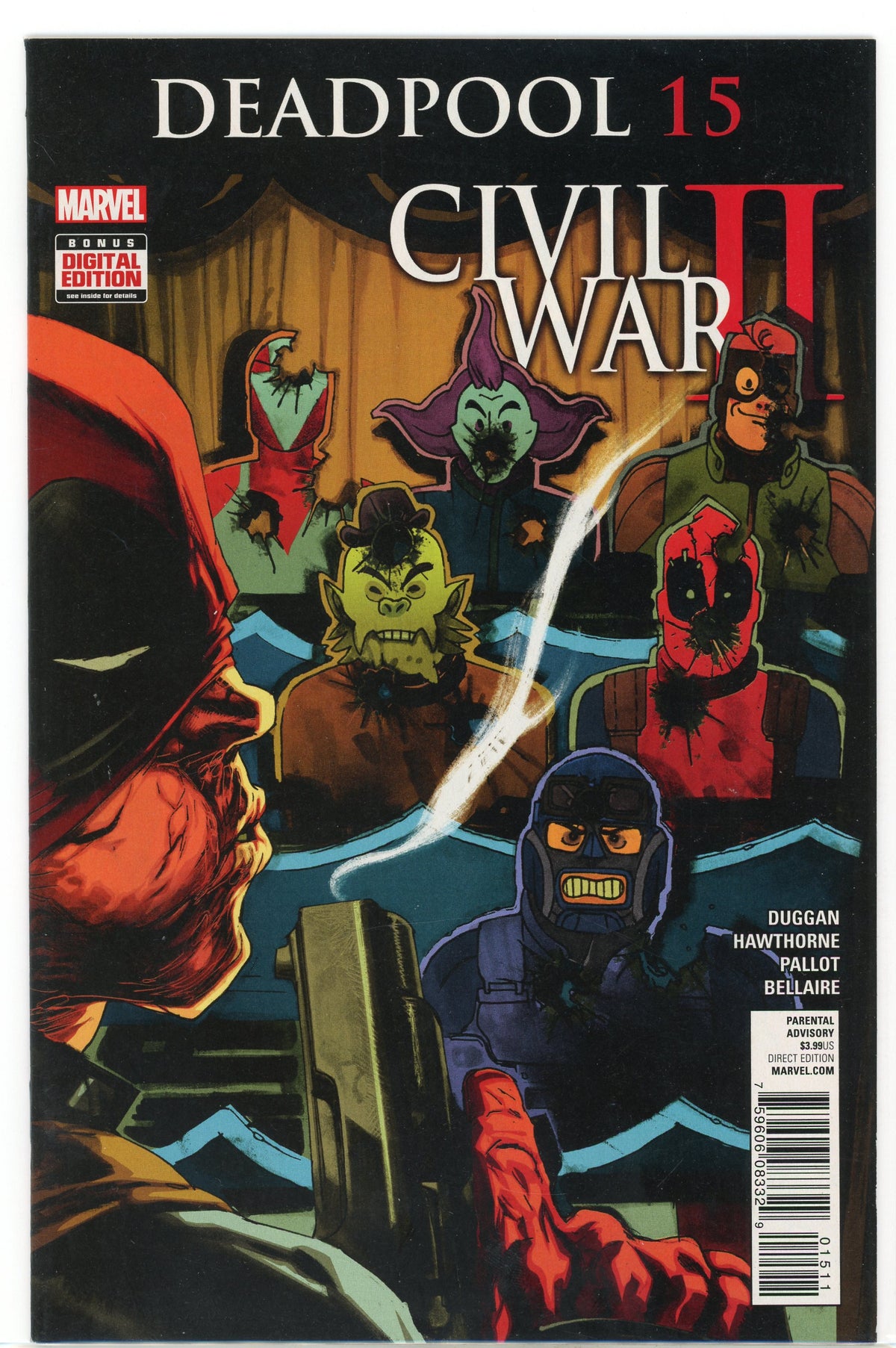 DEADPOOL #15 NM CIVIL WAR 2 NM MENACING COVER INCREDIBLE FINISH