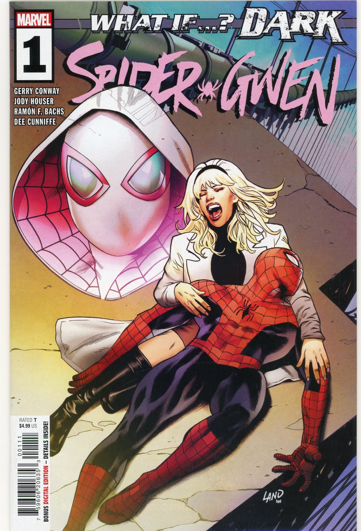 SPIDER GWEN #1 WHAT IF DARK NM MOURNFUL LAND COVER STUNNING GLOSS