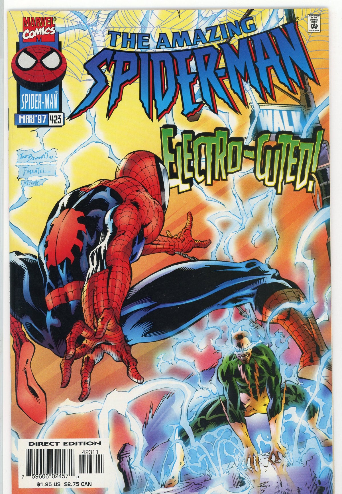 THE AMAZING SPIDERMAN #423 NM ELEKTRO APP. GLOSSY FINISH