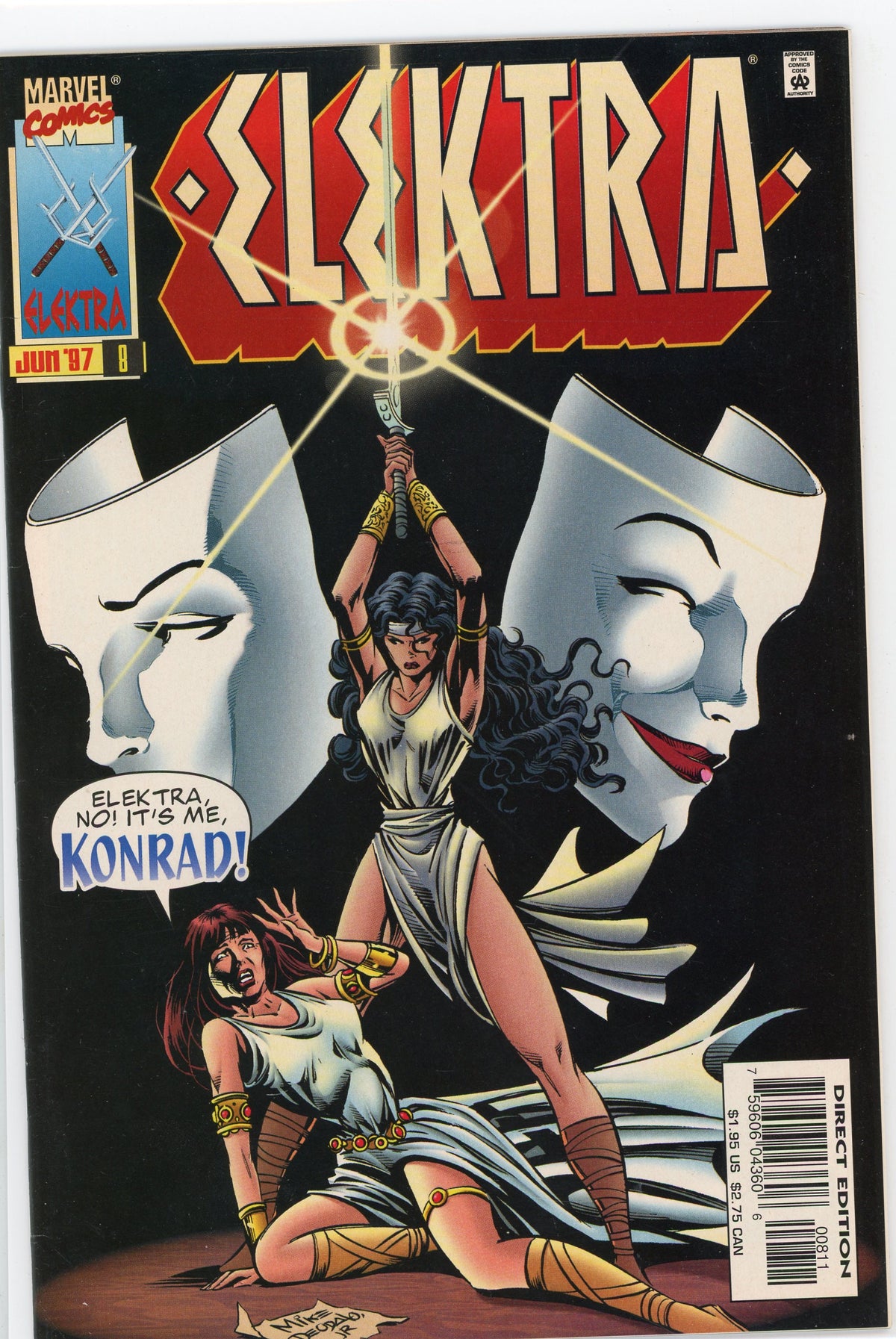 ELEKTRA #8 NM 1997 DRAMATIC COVER VIBRANT HUES ON COVER