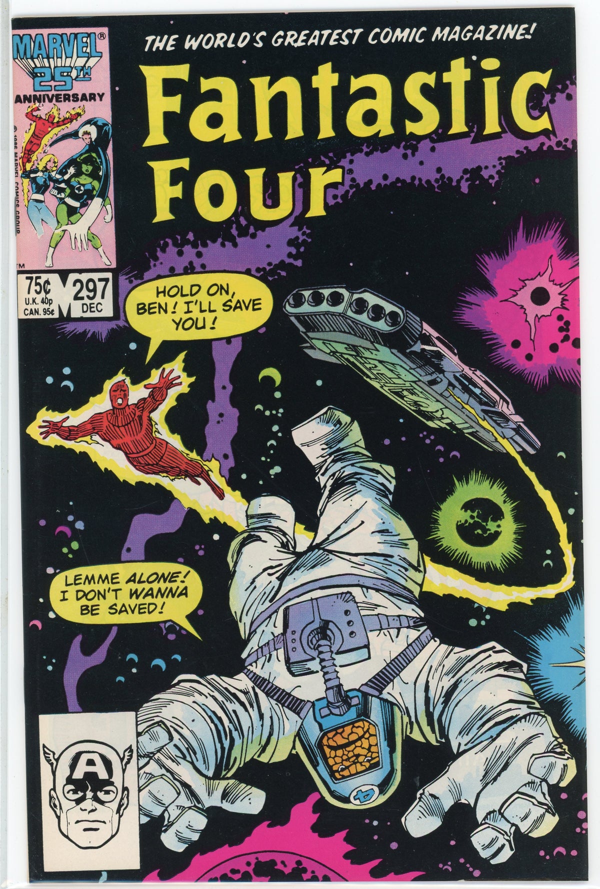 FANTASTIC FOUR #297 NM 1986 COSMIC COVER VIBRANT HUES