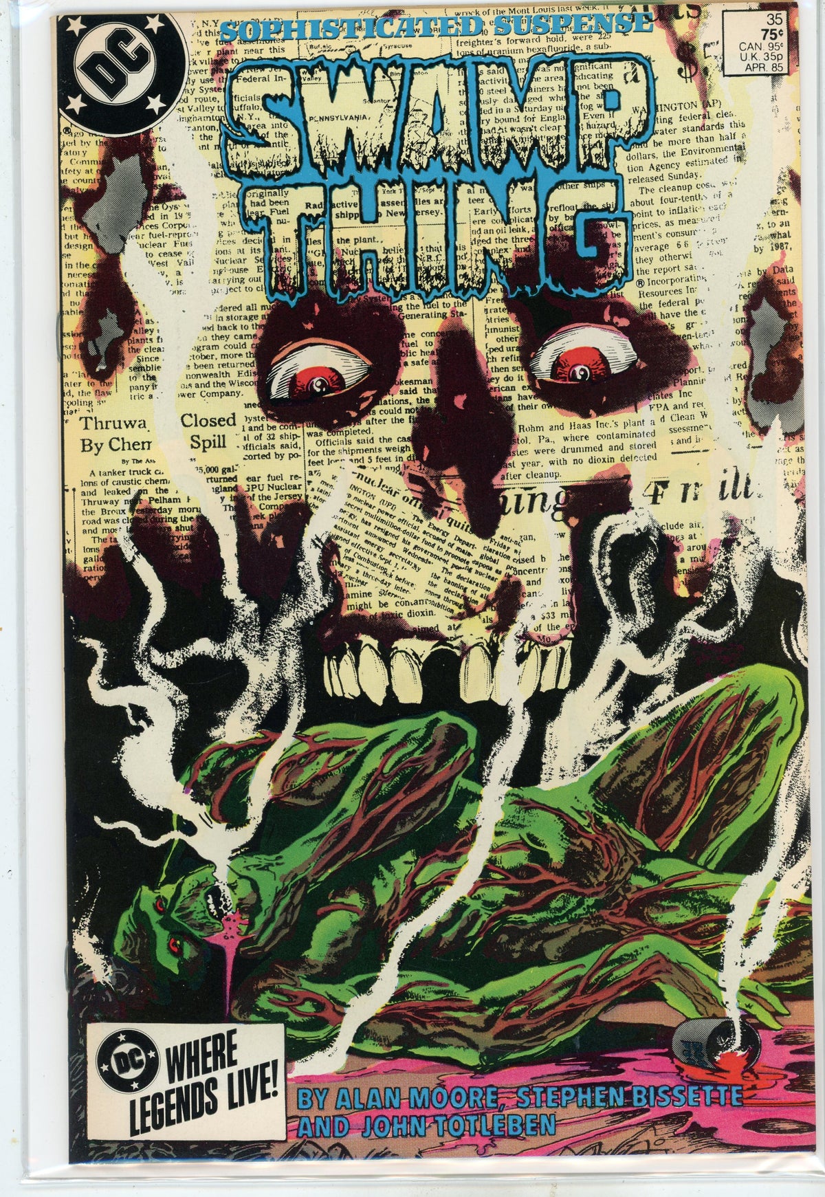 SWAMP THING #35 NM MOORE TOTLEBEN BISSETTE WORK STAGGERING COVER 1985