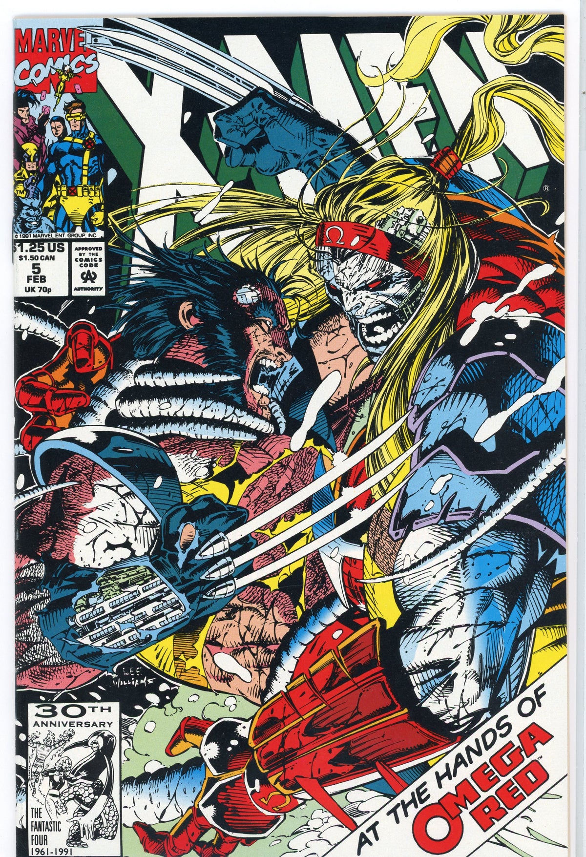 X-MEN #5 NM OMEGA RED APP. INCREDIBLY GLOSSY AND STUNNING COVER