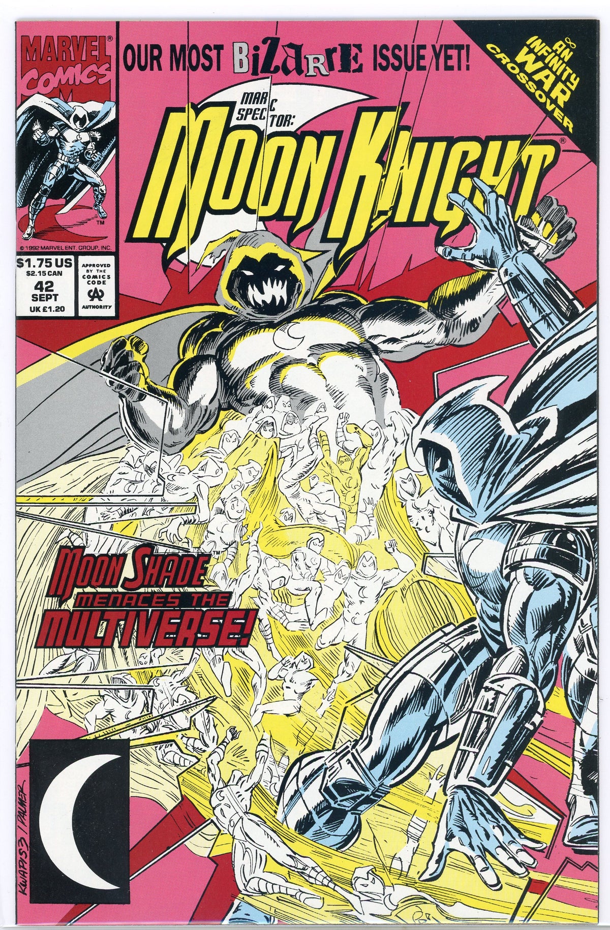 MARC SPECTOR MOON KNIGHT #42 NM TERRIFIC BATTLE COVER GLISTENING SHEEN