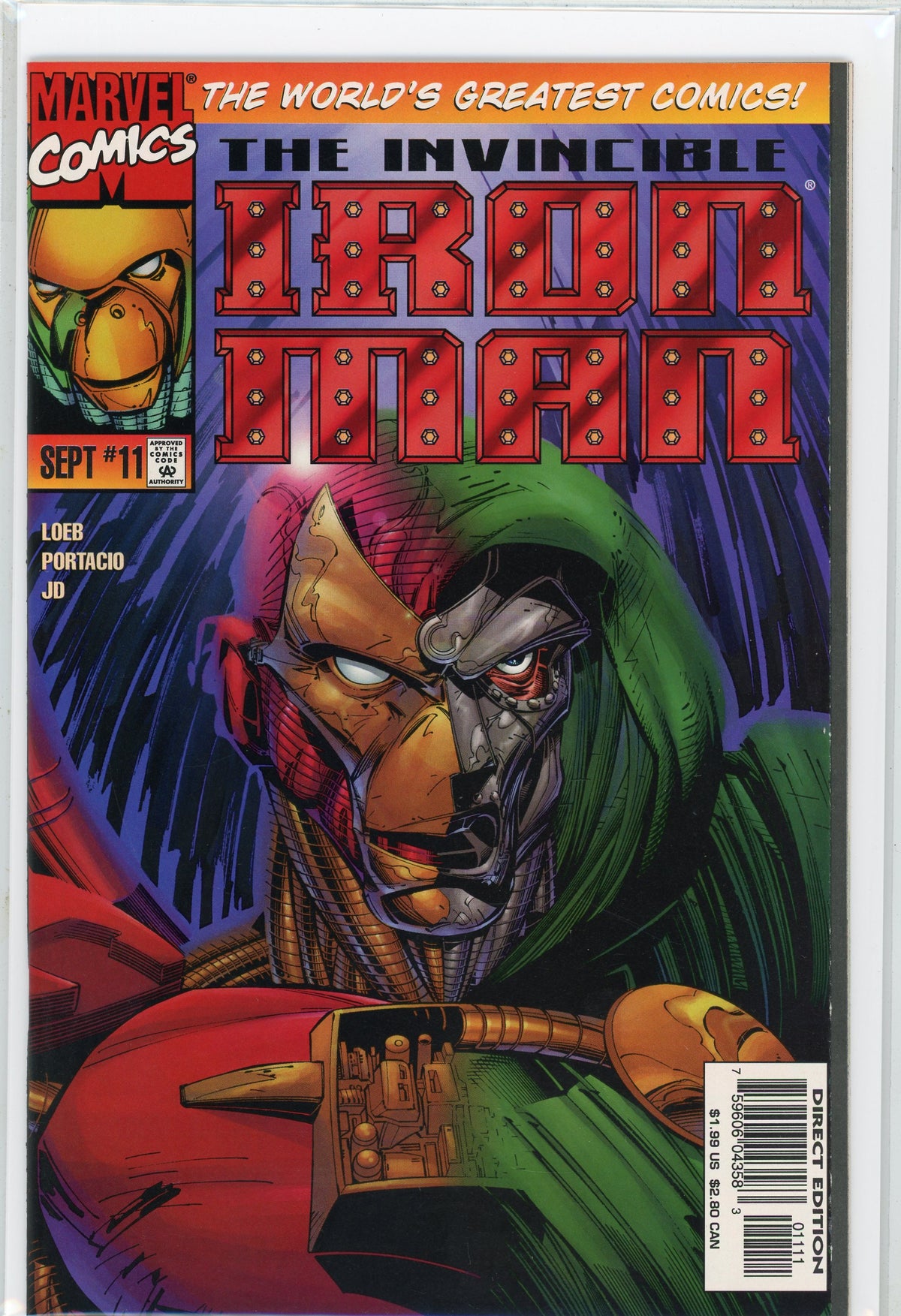 INVINCIBLE IRON MAN #11 NM CLASSIC DOCTOR DOOM COVER LOEB WORK