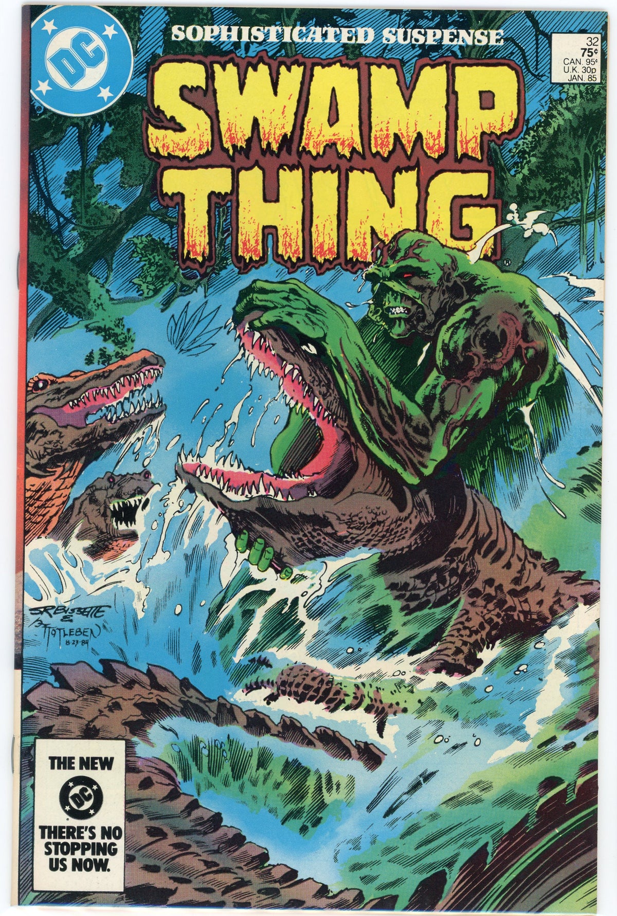 SWAMP THING #32 NM 1985 TOTLEBEN BISSETTE WORK ACTION PACKED COVER
