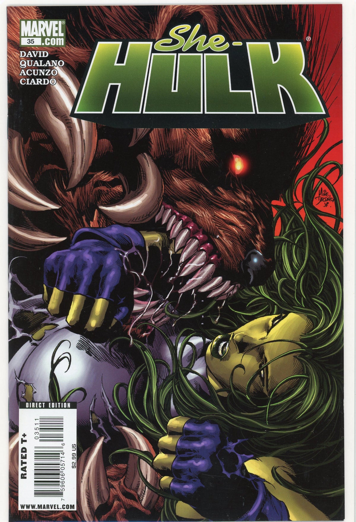 SHE HULK #35 NM PETER DAVID WORK INTENSE COVER LUSTROUS COLORS