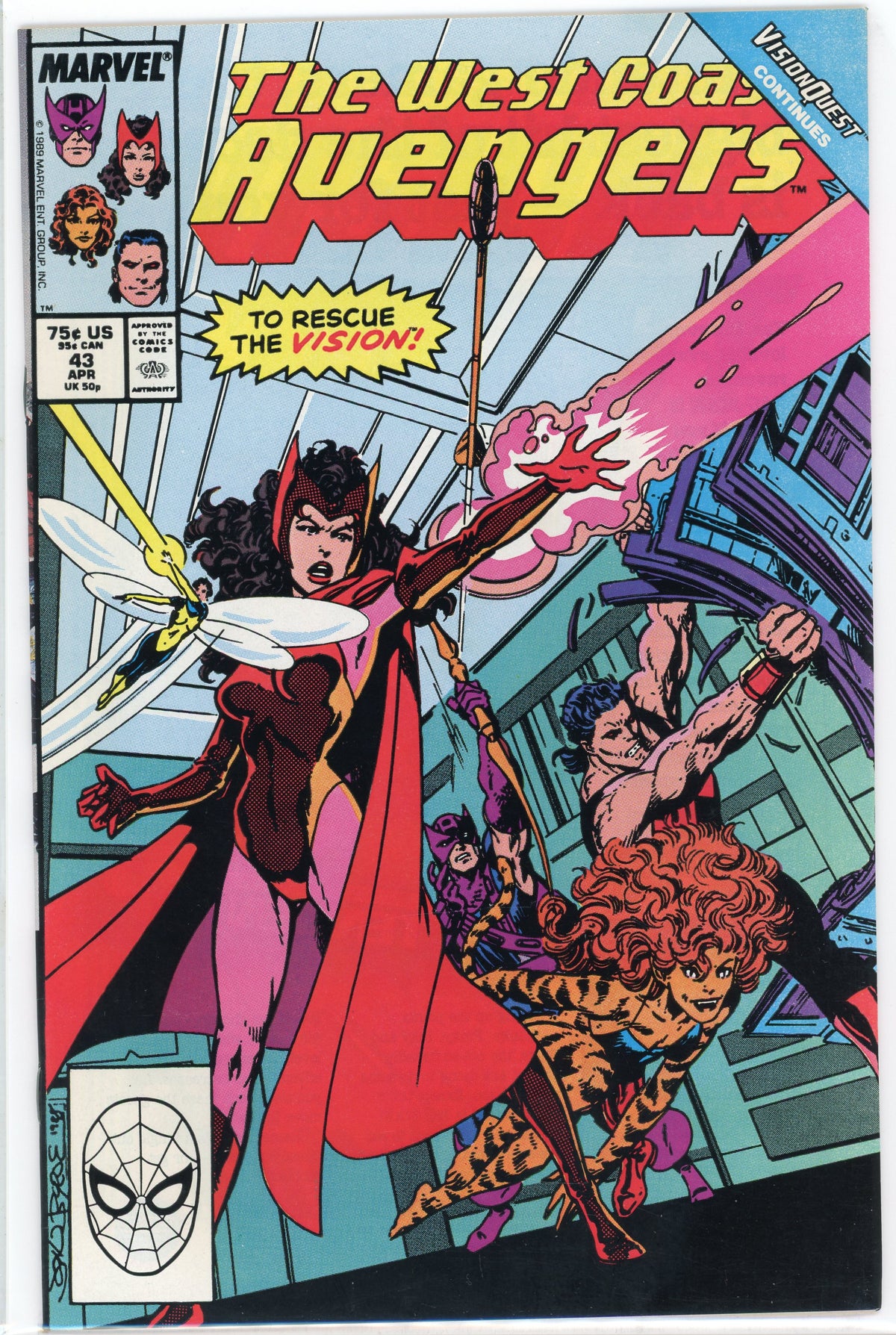 THE WEST COAST AVENGERS #43 NM GREAT VISIONQUEST STORYLINE NICE GLOSS