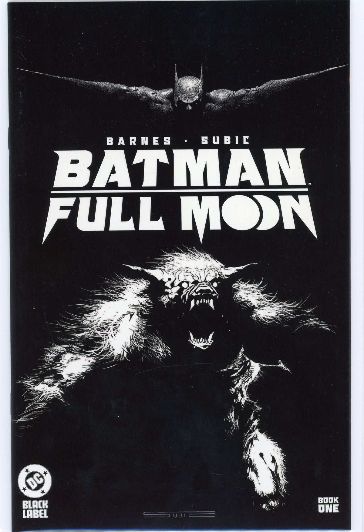 BATMAN FULL MOON #1 NM STUNNING BLACK AND WHITE COVER BLACK LABEL DC