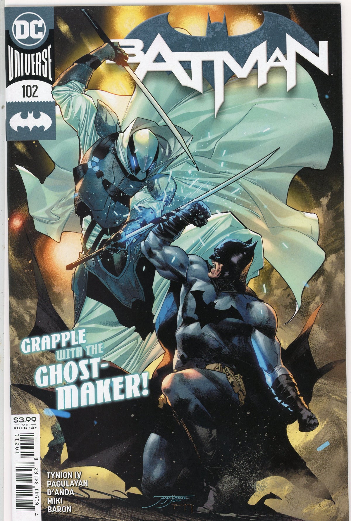 BATMAN #102 NM EPIC BATTLE COVER TERRIFIC GLOSS