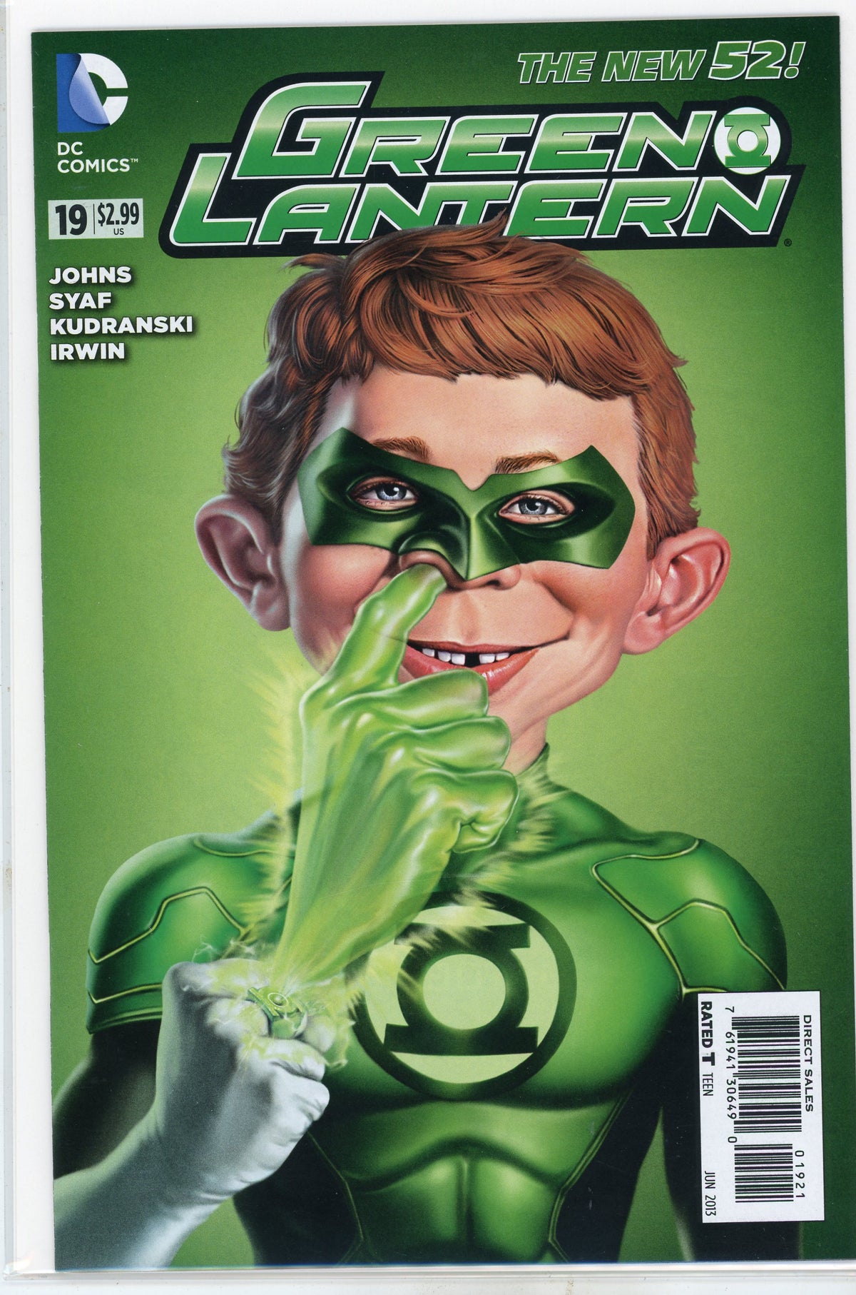 GREEN LANTERN #19 NEW 52 MAD PARODY HILARIOUS COVER GEOFF JOHNS WORK NM