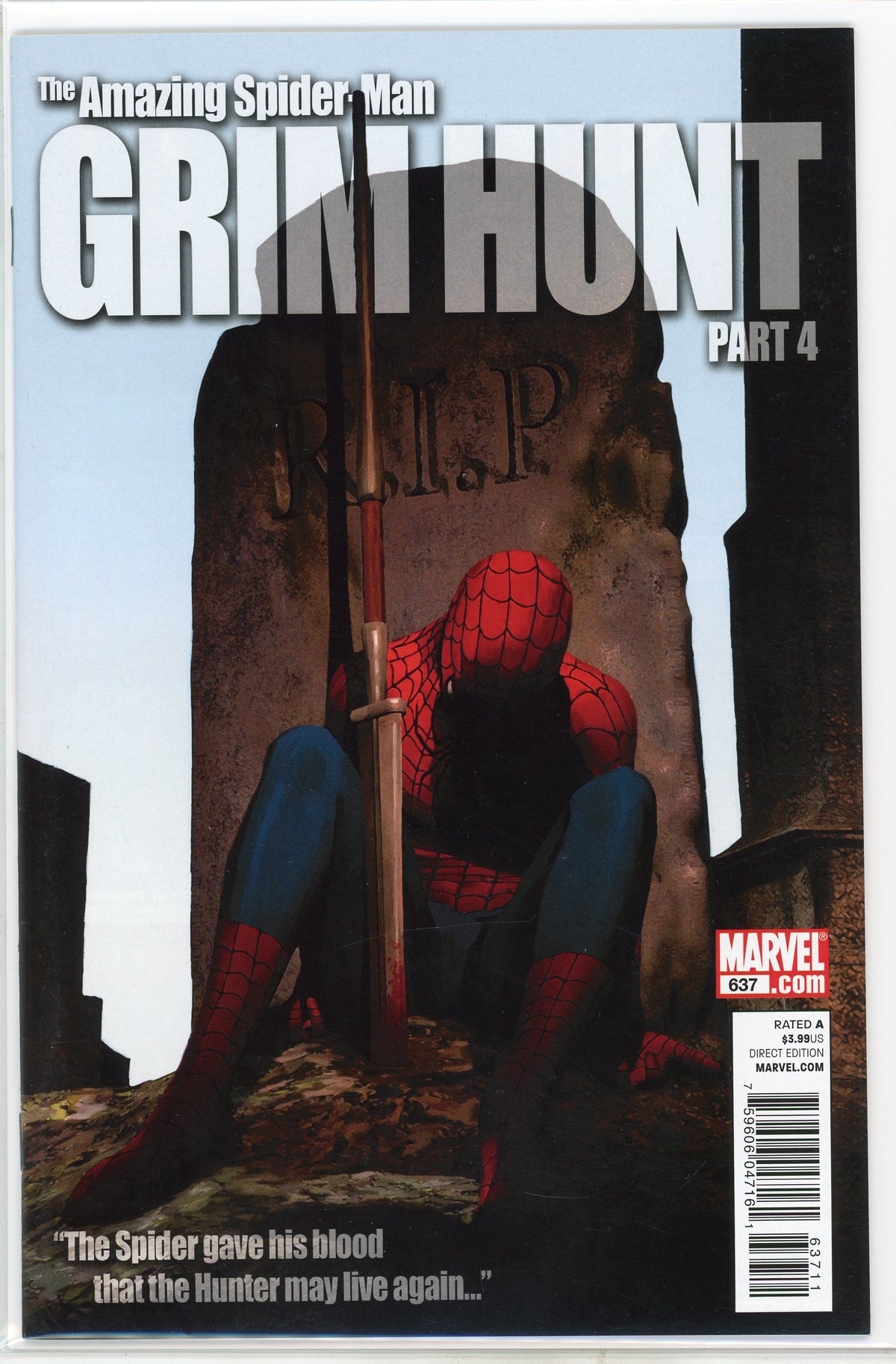 AMAZING SPIDERMAN #637 NM GRIM HUNT PART 4 STUNNING COVER AWESOME