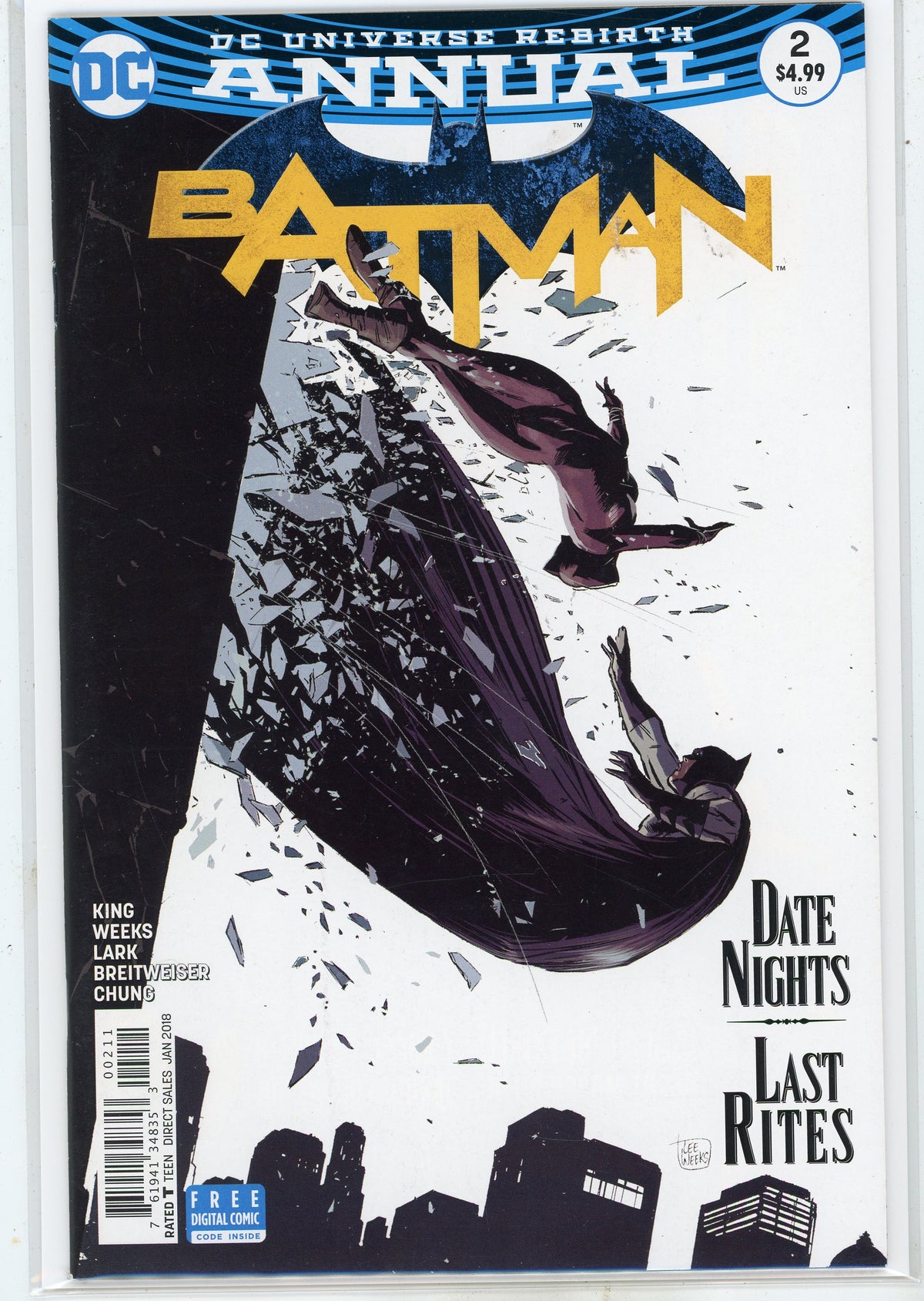 BATMAN REBIRTH ANNUAL #2 NM DRAMATIC COVER INCREDIBLE GLOSS