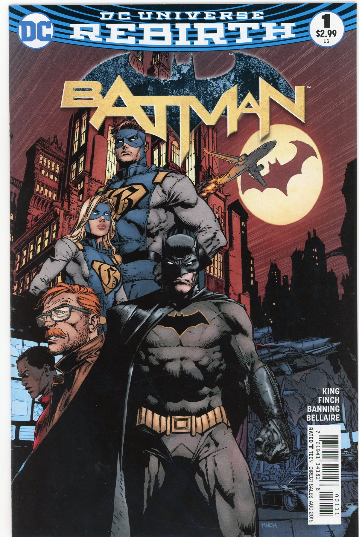 BATMAN #1 DC UNIVERSE REBIRTH NM STUNNING COVER VIBRANT HUES