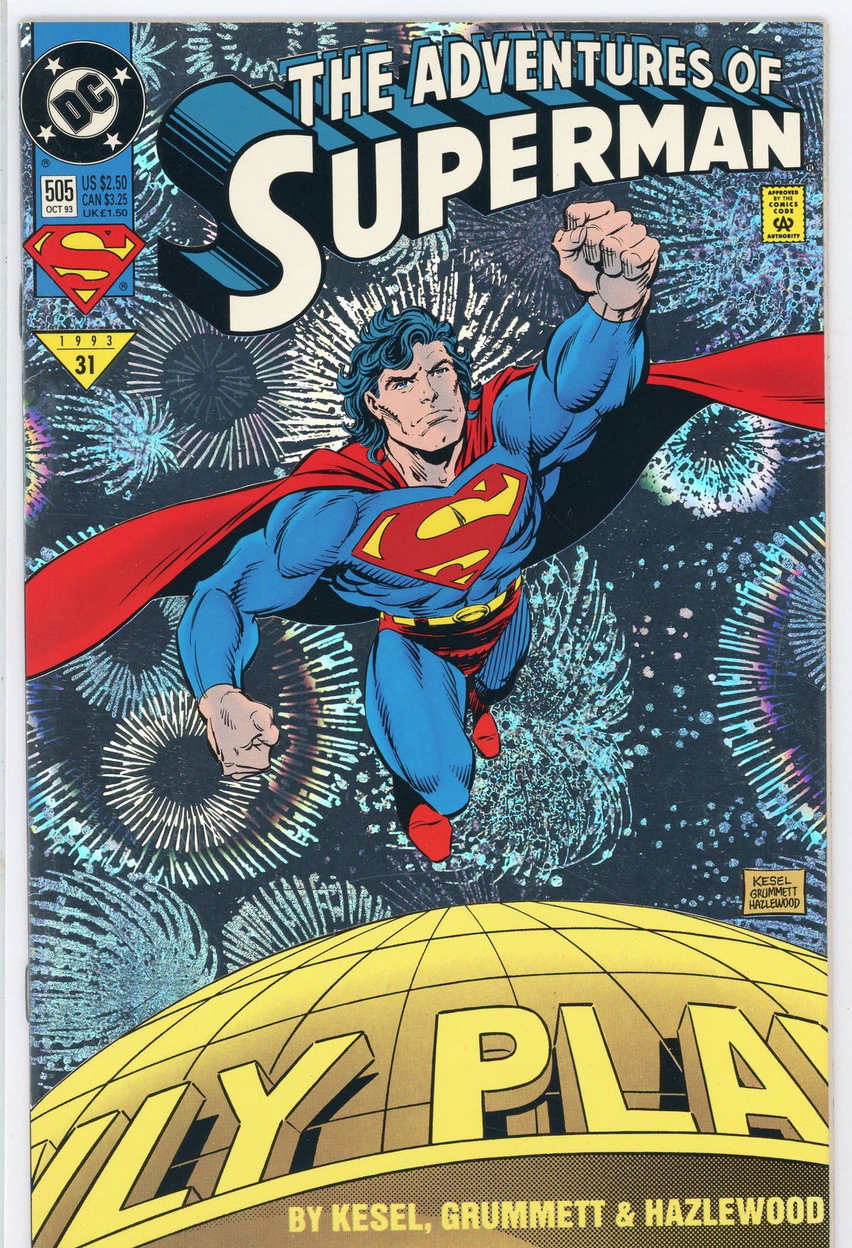 THE ADVENTURES OF SUPERMAN #505 NM STUNNING FOIL COVER NICE GLOSS
