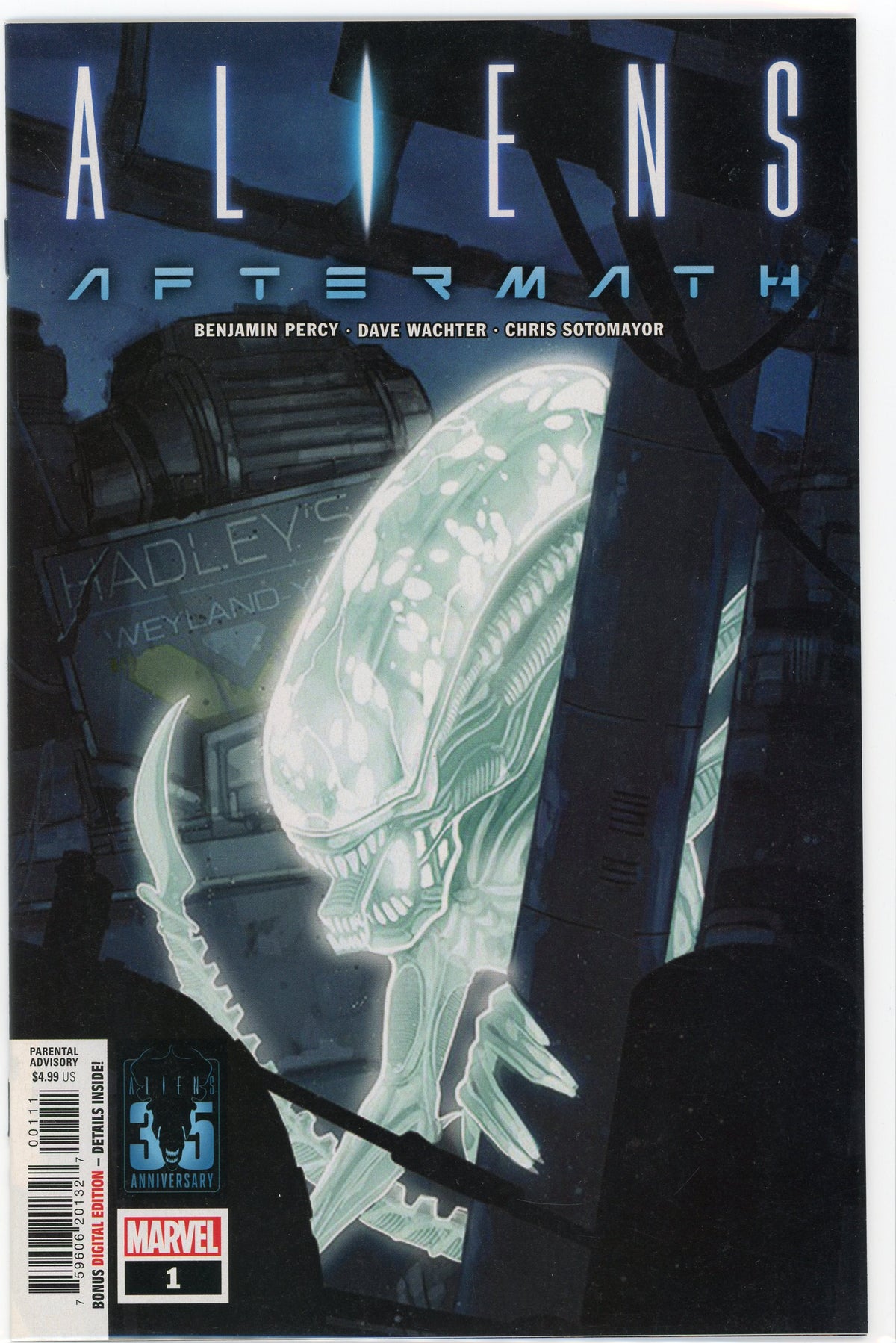 ALIENS AFTERMATH #1 NM TERRIFYING COVER BEAUTIFUL SHEEN