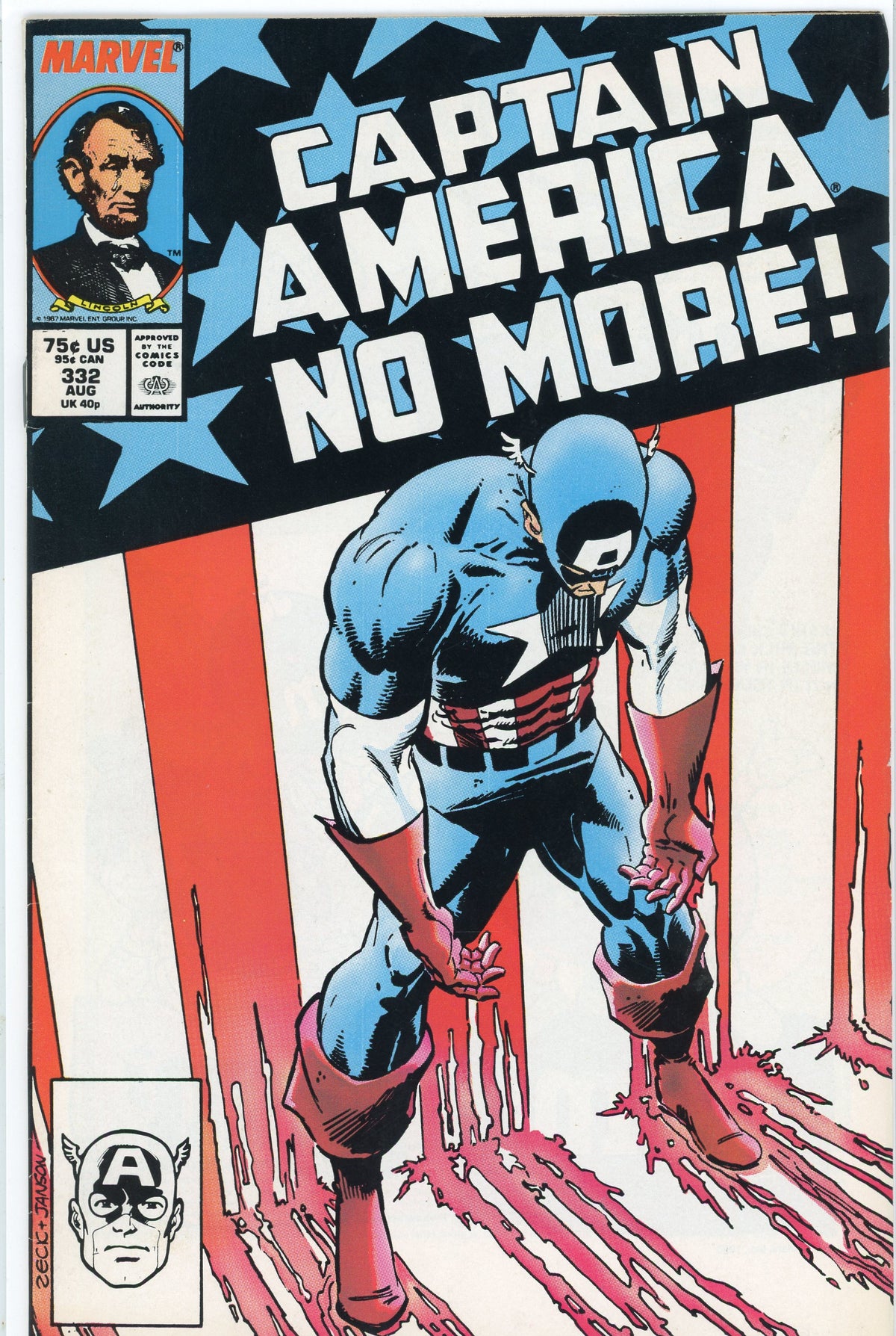 CAPTAIN AMERICA #332 NM KEY ISSUE MOURNFUL COVER BEAUTIFUL COLORS