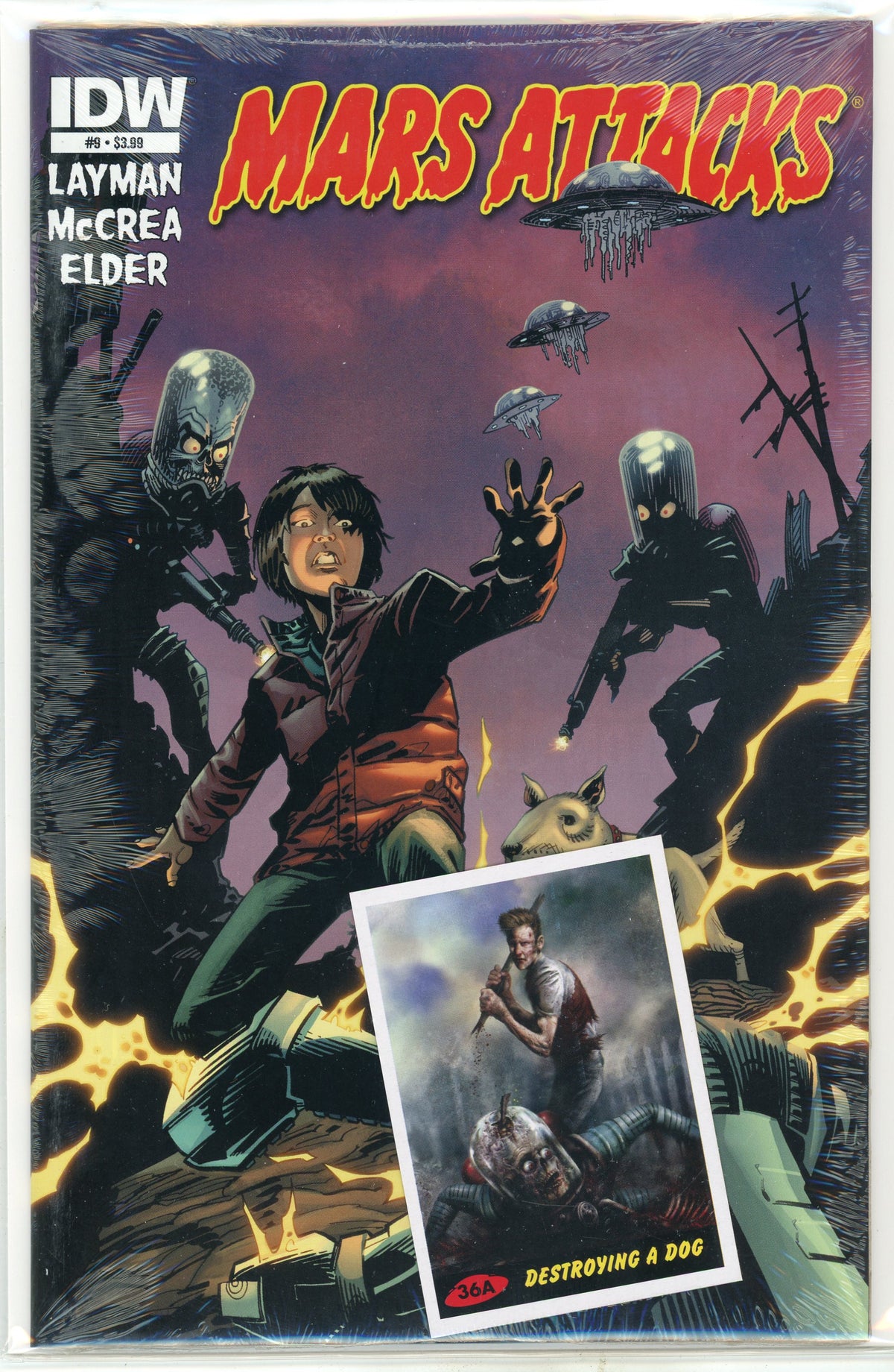MARS ATTACKS #9 NM SEALED WITH CARD MEMORABLE COVER KILLER GLOSS