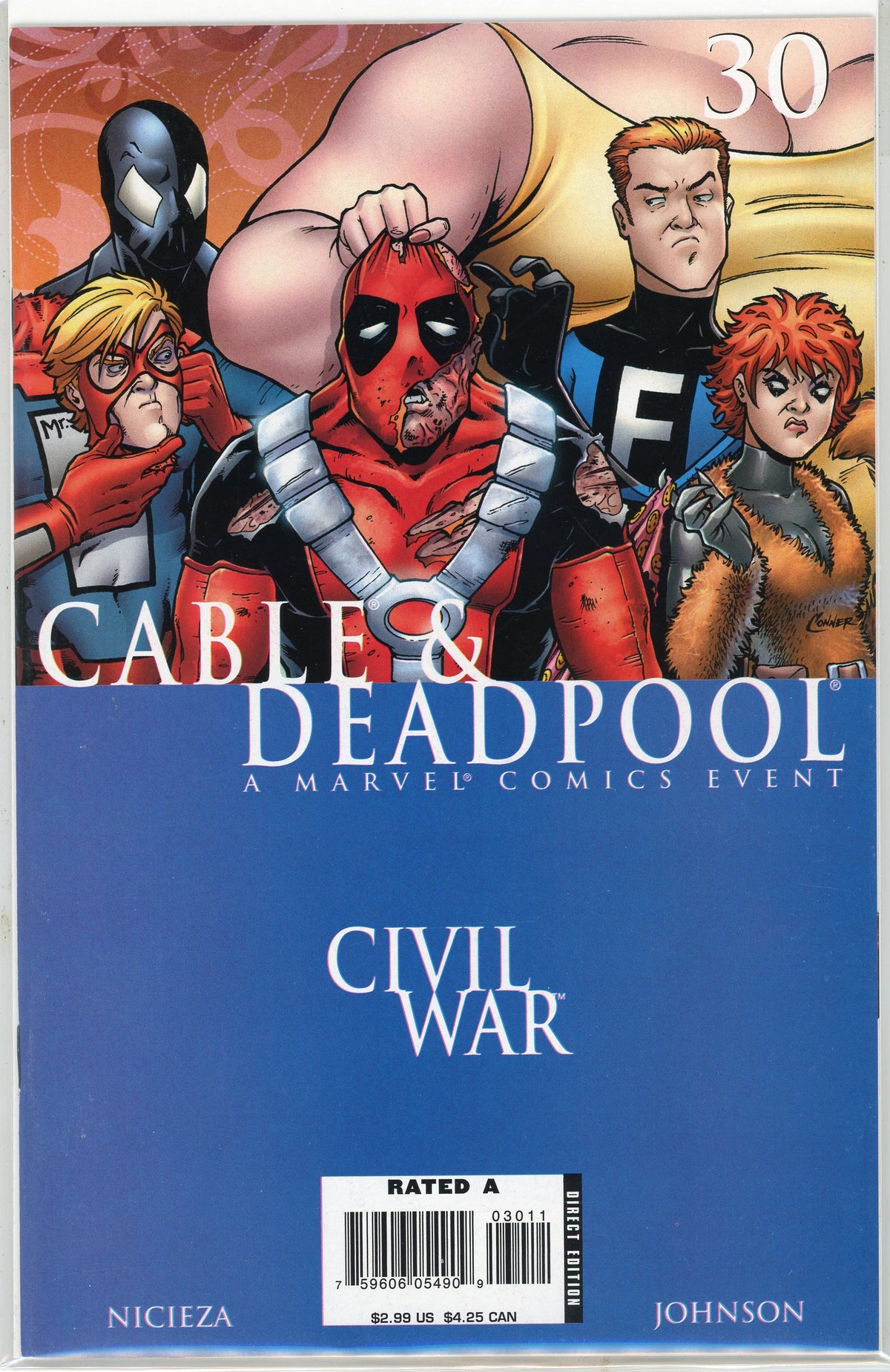 CABLE AND DEADPOOL #30 CIVIL WAR BRILLIANT COLORS WONDROUS COVER