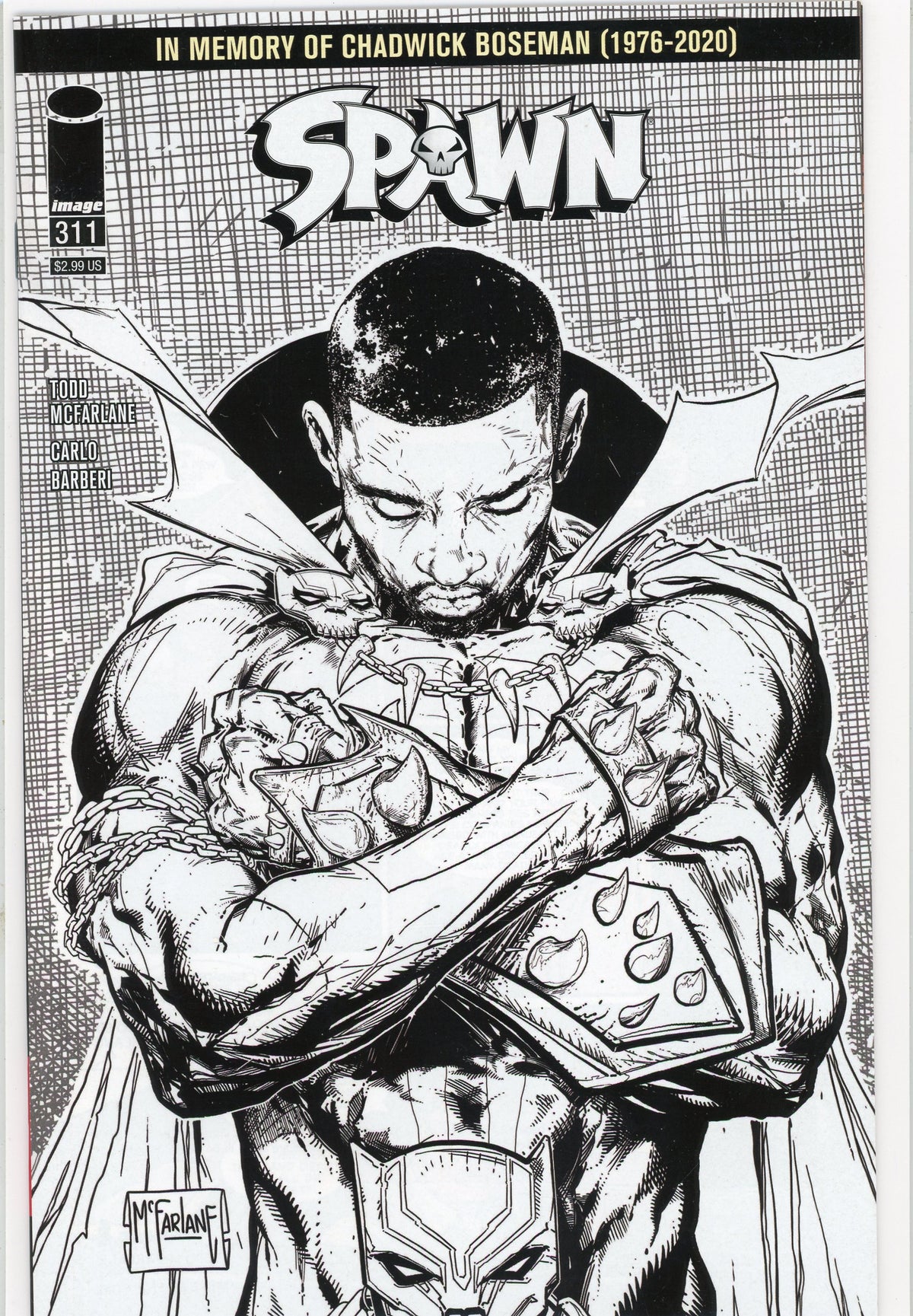 SPAWN #311 NM CHADWICK BOSEMAN MEMORIAL COVER BY MCFARLANE NICE GLOSS
