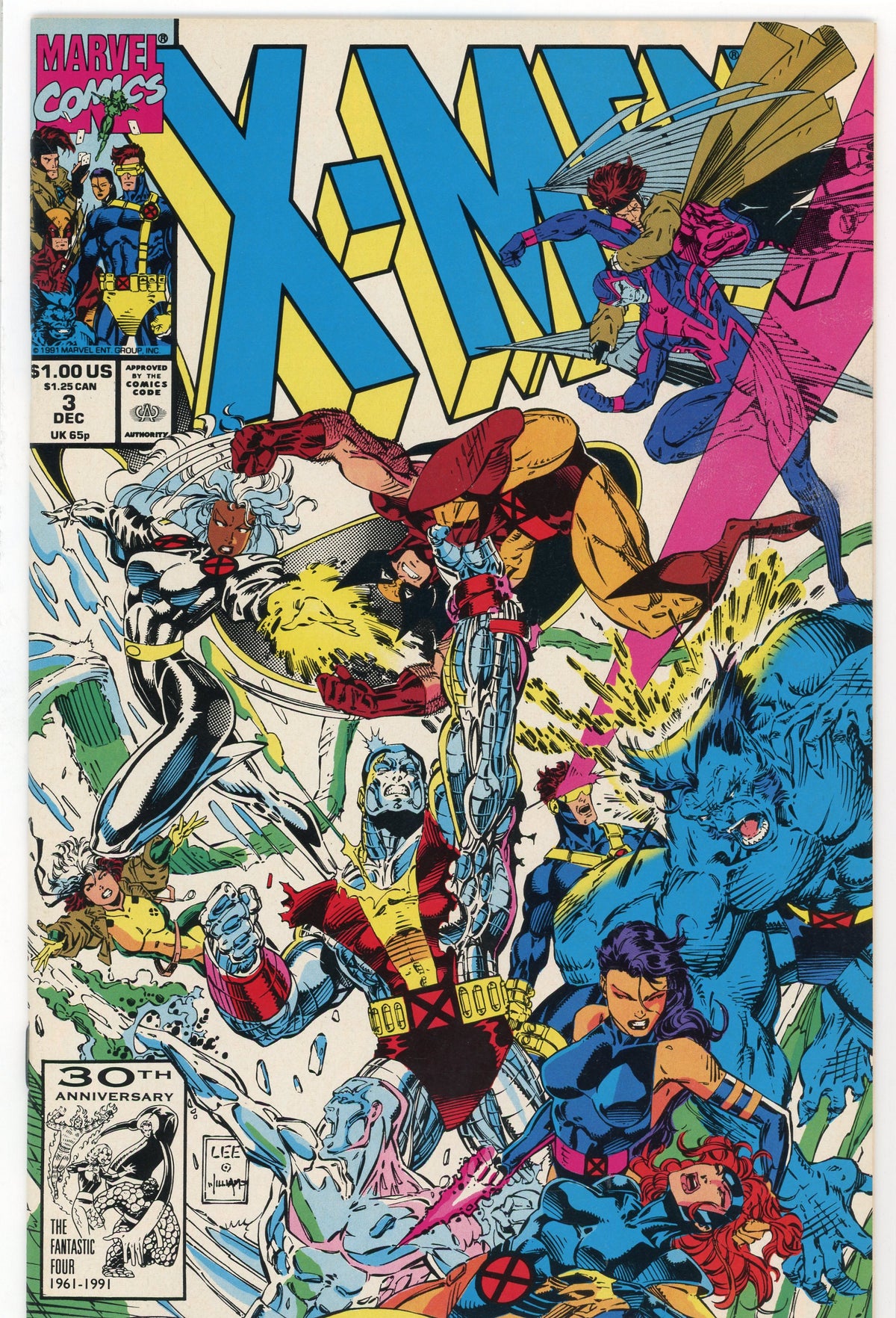 X-MEN #3 NM LEE EXPLOSIVE BATTLE COVER VIBRANT COLORS