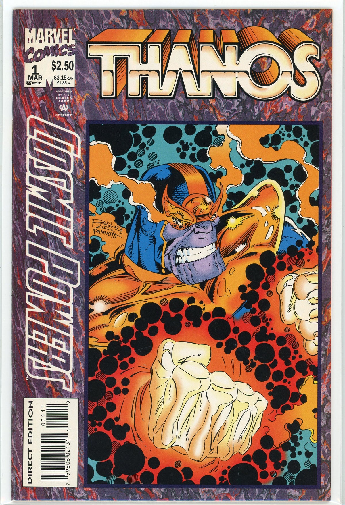 COSMIC POWERS THANOS #1 NM INCENDIARY COVER VIBRANT COLOR SCHEME