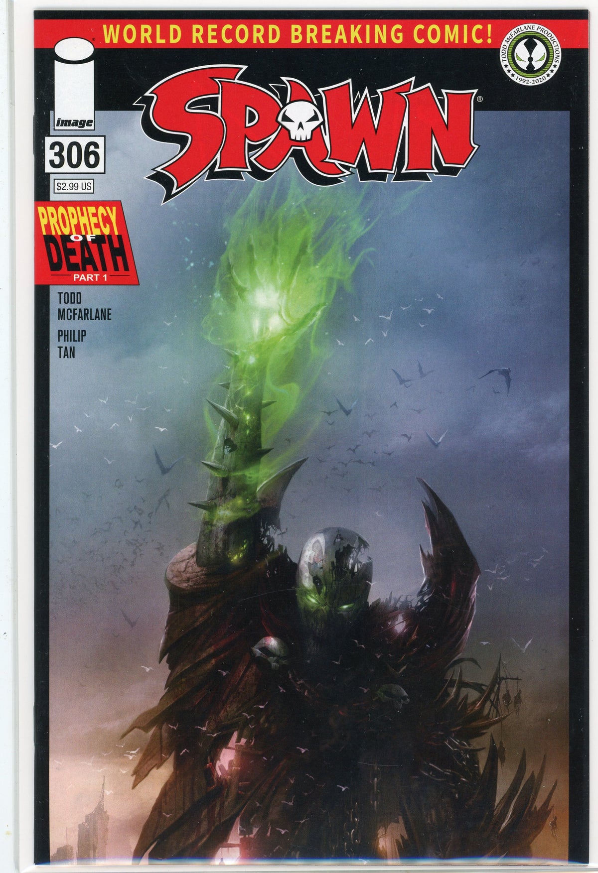 SPAWN #306 NM MCFARLANE ART STUNNING COVER EXCEPTIONAL 1ST APP. RAPTOR