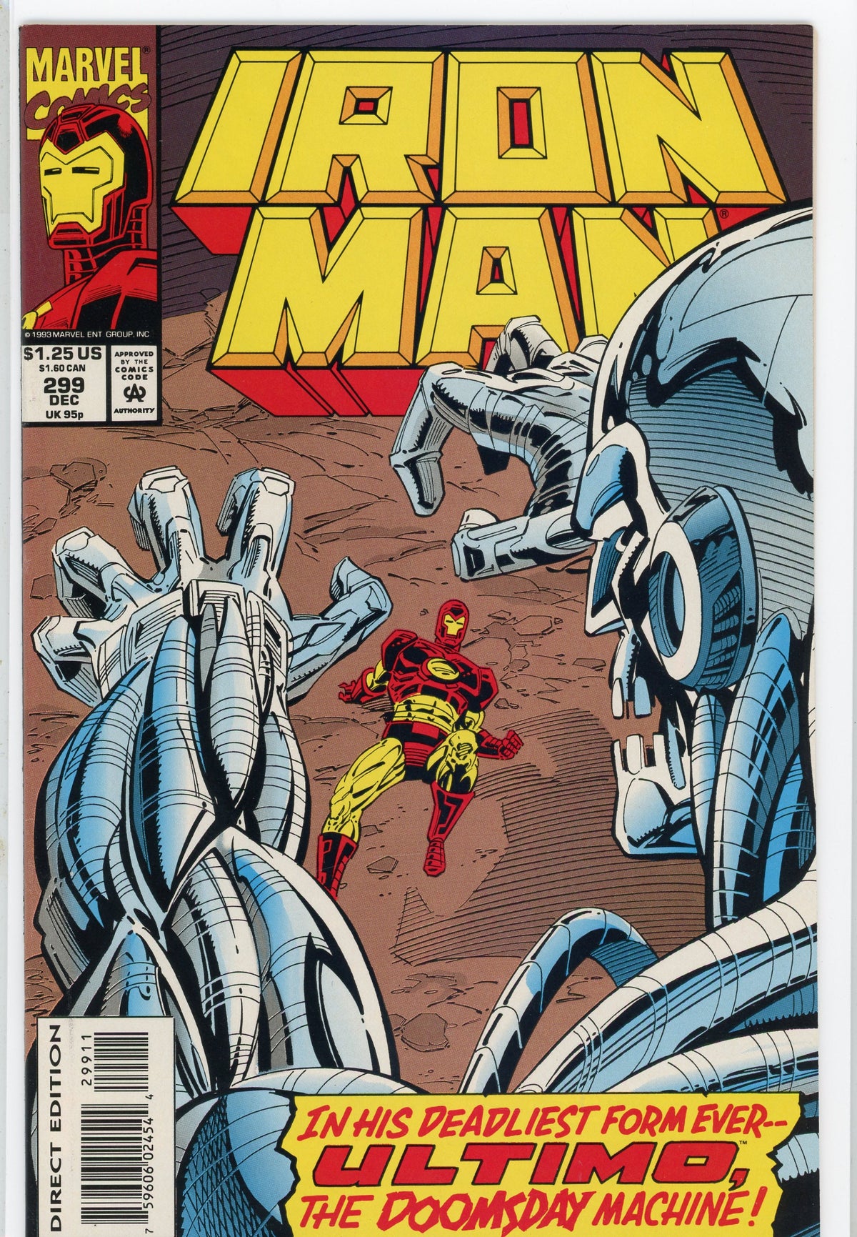 IRON MAN #299 NM ULTIMO APP. GLOSSY COVER TERRIFYING