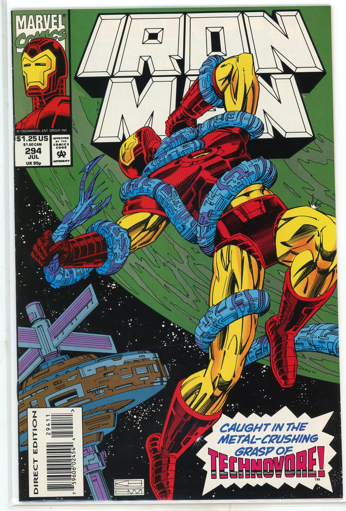 IRON MAN #294 NM OUTER SPACE COVER AMAZING GLOSS