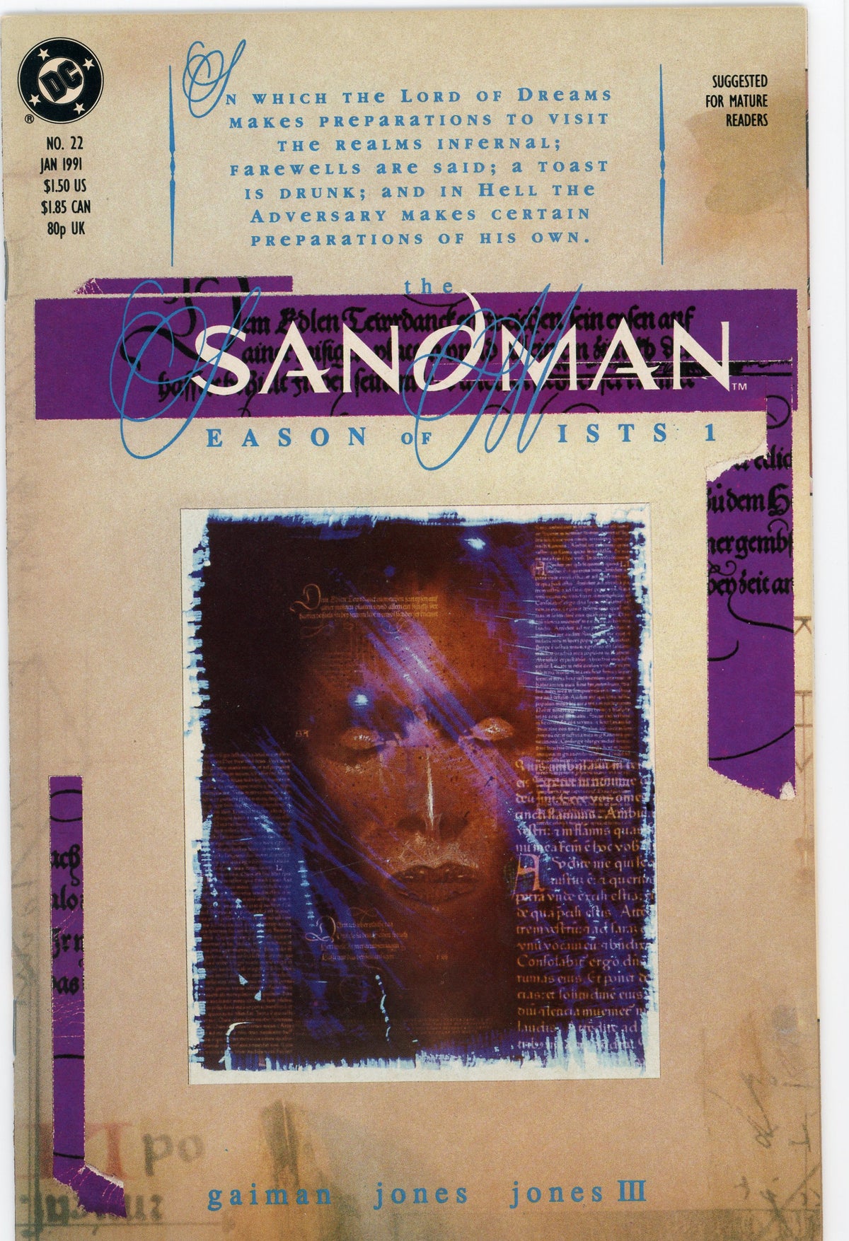 SANDMAN #22 NM 1991 STUNNING MCKEAN COVER GAIMAN WORK