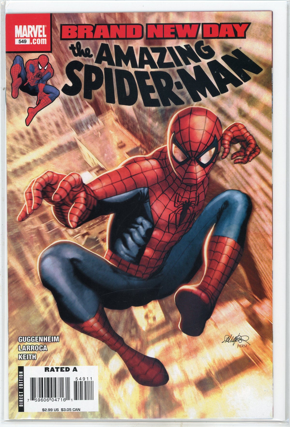 THE AMAZING SPIDERMAN #549 NM BRAND NEW DAY LARROCA WORK STUNNING COVER