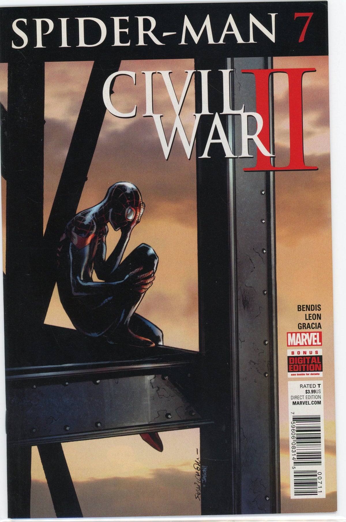 SPIDERMAN #7 CIVIL WAR 2 NM INCREDIBLE COVER OUT OF THIS WORLD SHEEN