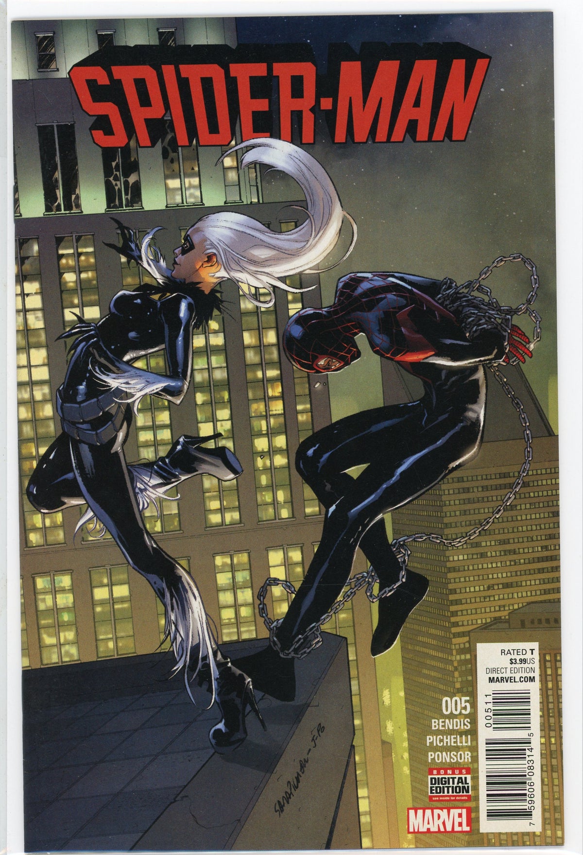 SPIDERMAN #5 NM DRAMATIC COVER BENDIS WORK GLOSSY COLORS