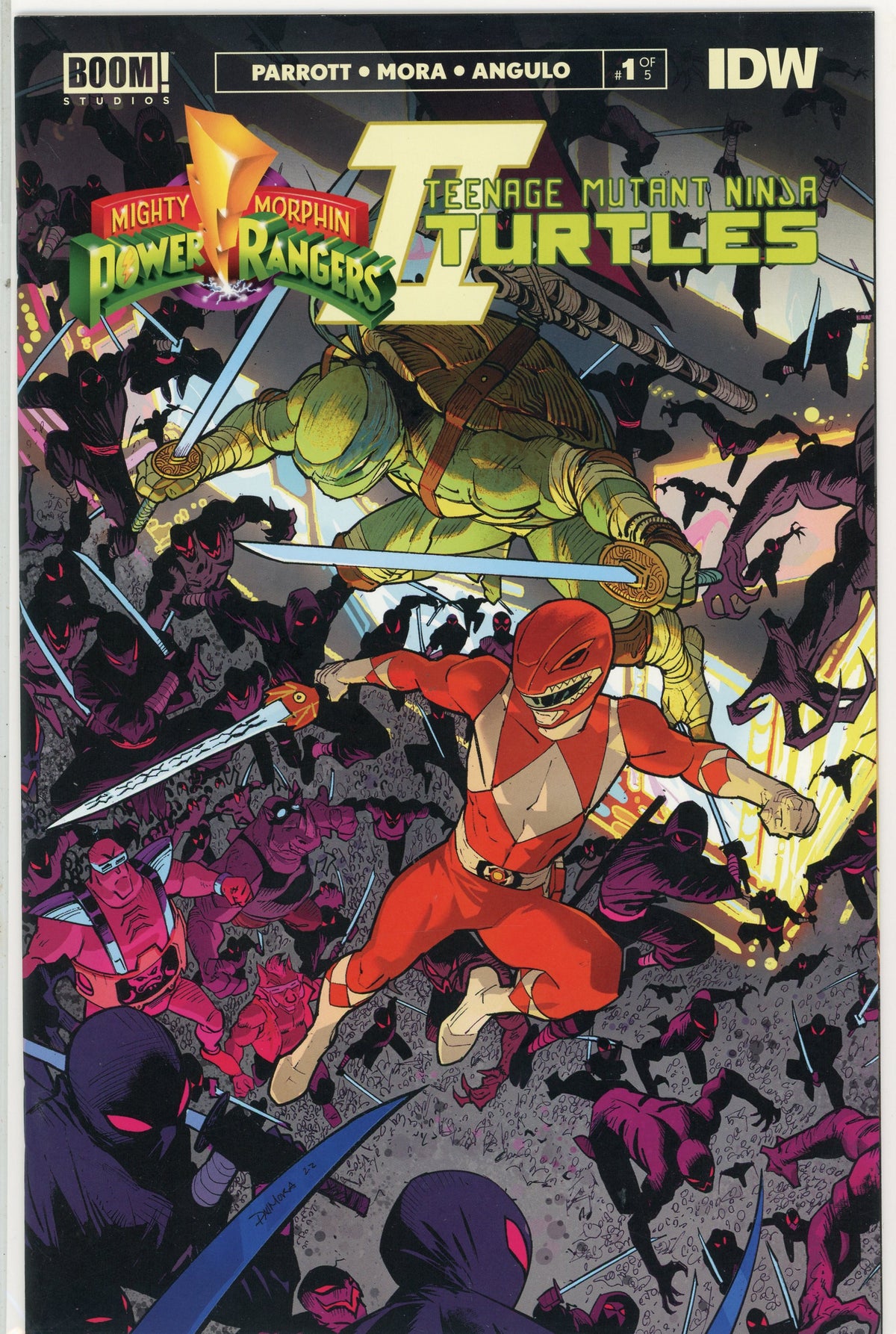 MIGHTY MORPHIN POWER RANGERS AND TMNT 2 #1 OF 5 IDW BOOM STUDOS ACTION PACKED COVER NM