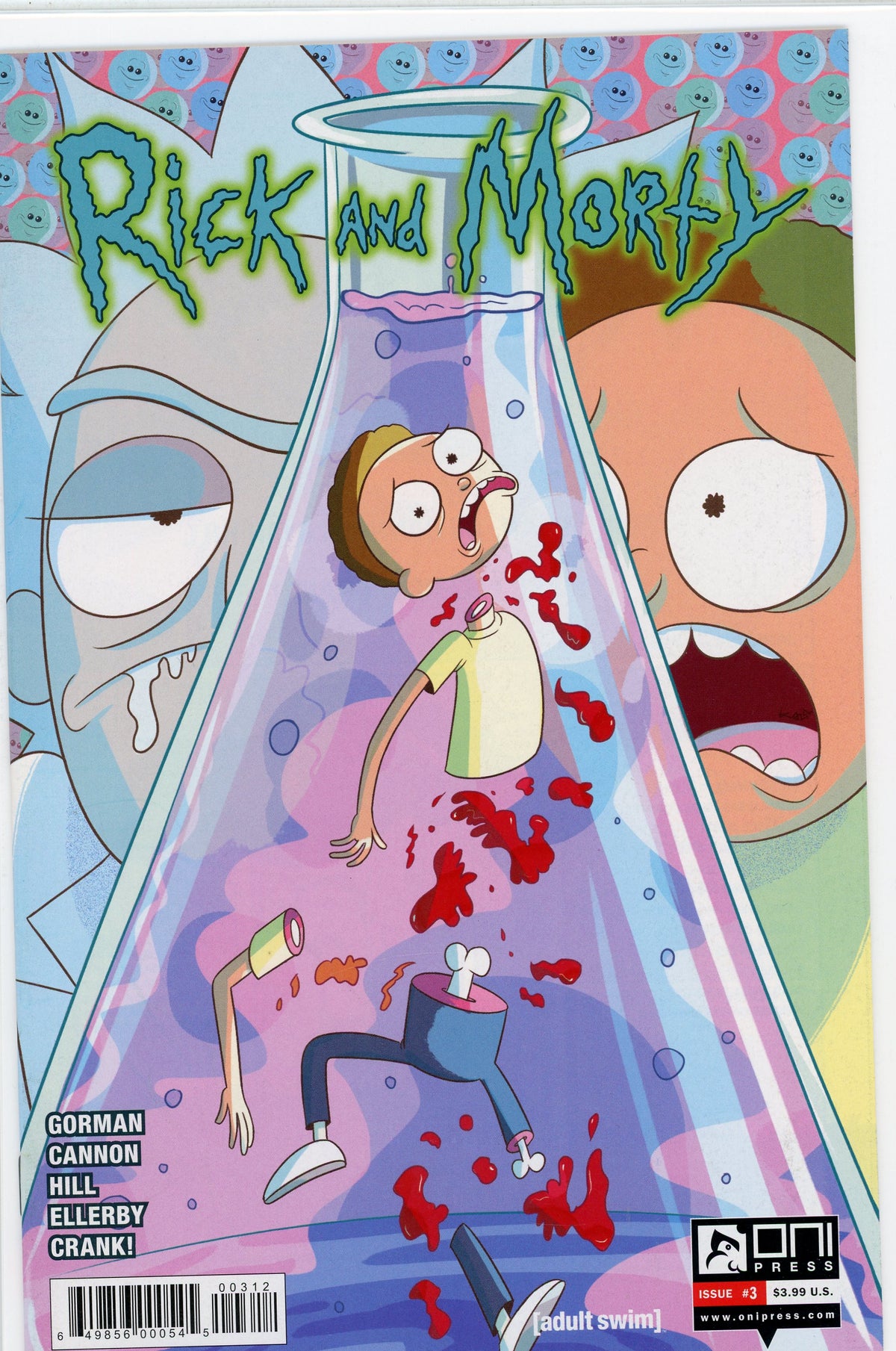 RICK AND MORTY #3 NM 2ND PRINTING GORY COVER VIBRANT COLORS