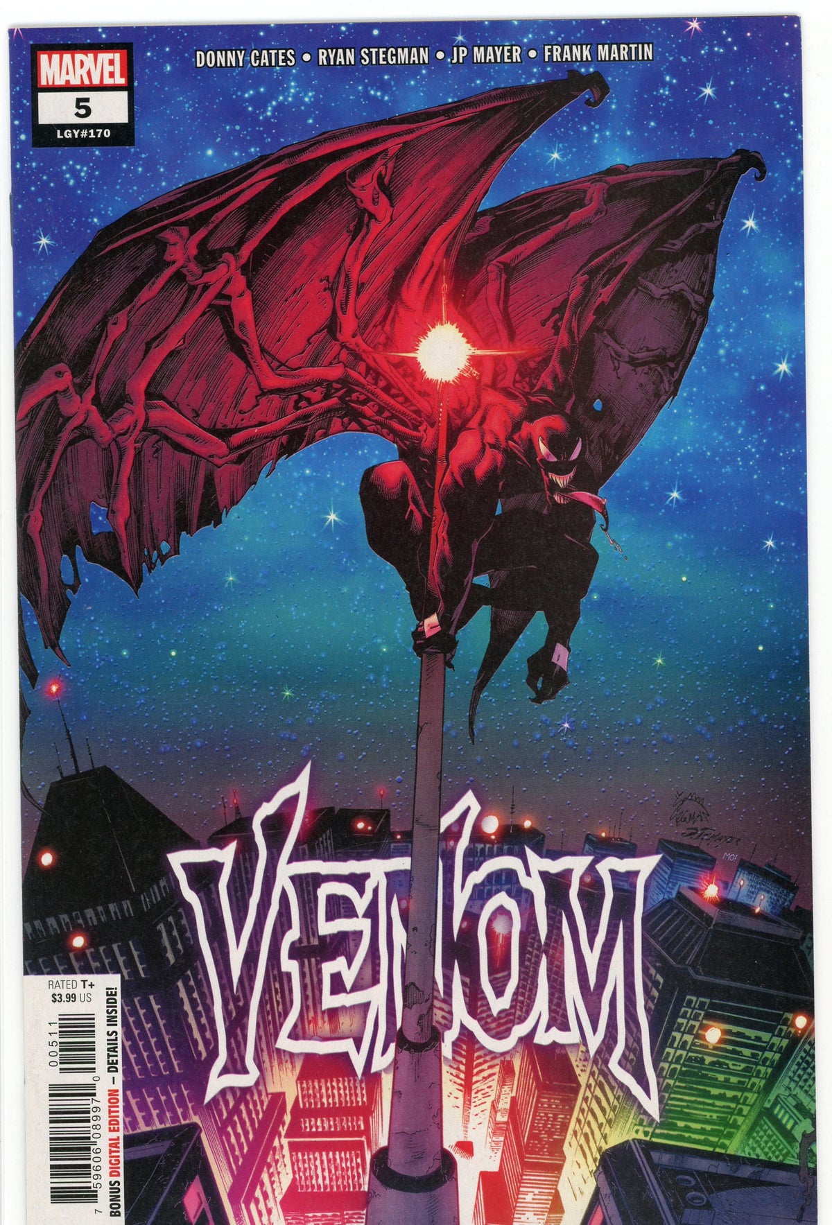 VENOM #5 NM CATES WORK SPECTACULAR COVER AND GLOSSY SHEEN