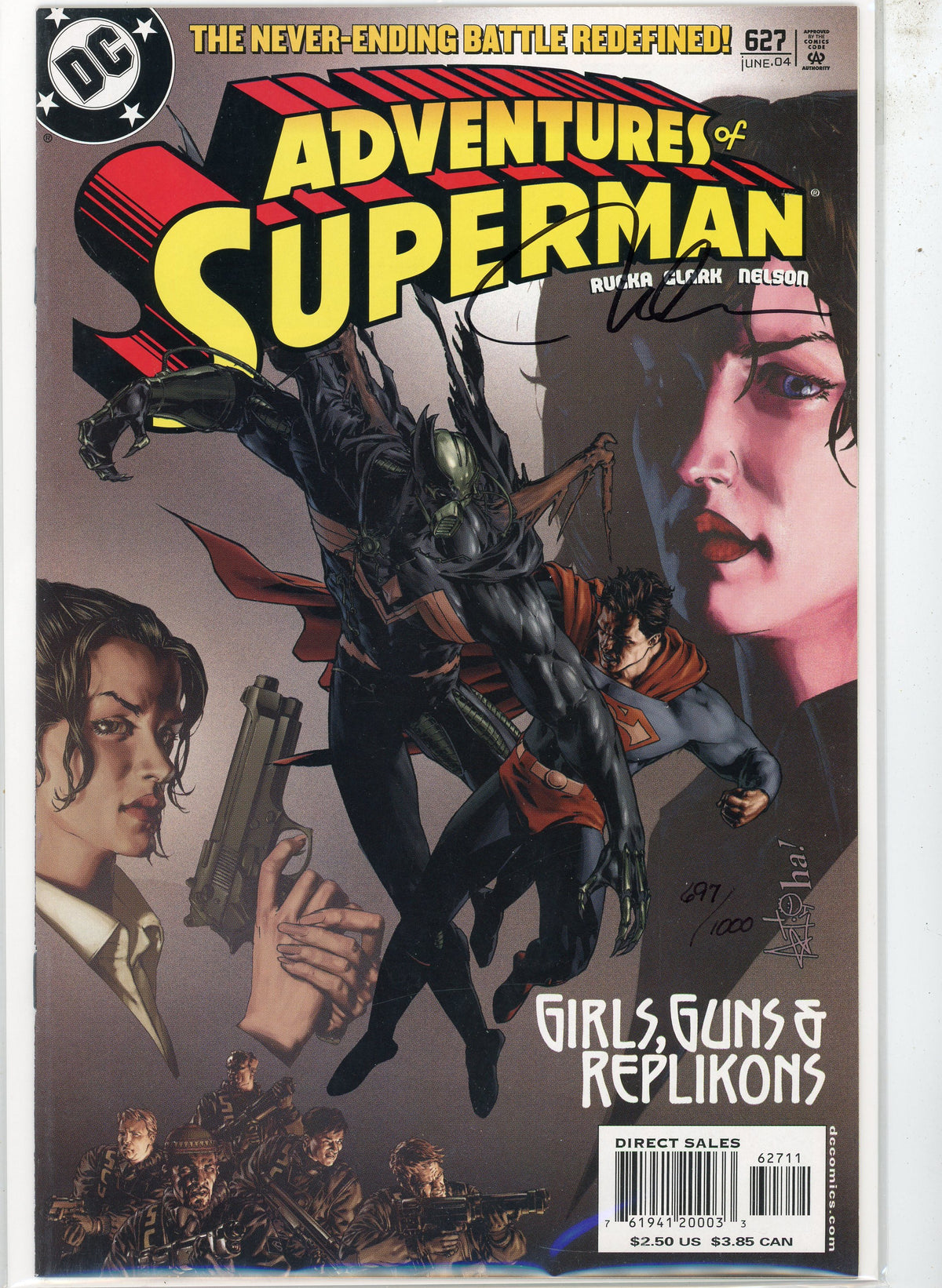 Adventures of Superman #627 (2004) DC Comics – Signed by Nelson, Dynamic Forces COA, Limited to 1000