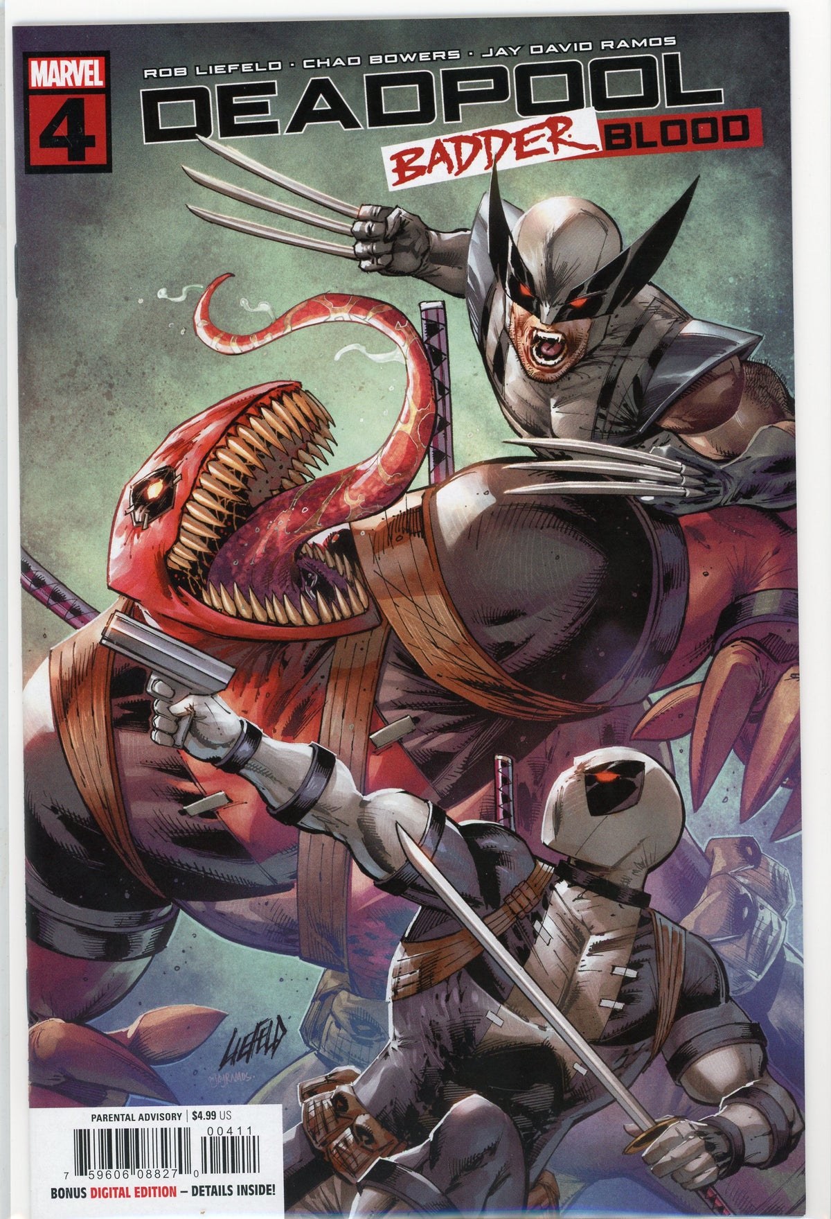 DEADPOOL #4 BADDER BLOOD NM STUNNING LIEFELD COVER WOLVERINE  APP. GEM