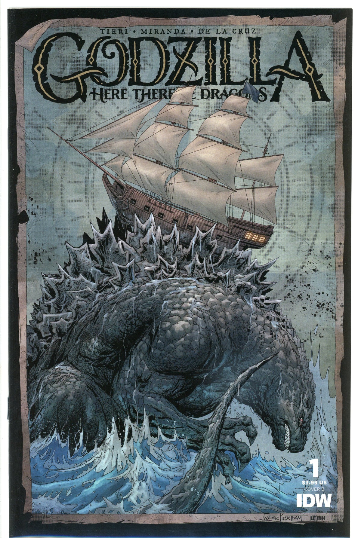 GODZILLA #1 HERE THERE DRAGONS NM IDW COMICS SENSATIONAL COVER GEM