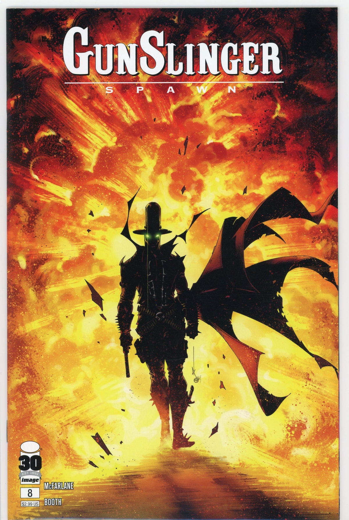 GUNSLINGER SPAWN #8 NM EXPLOSIVE COVER STUNNING MCFARLANE WORK