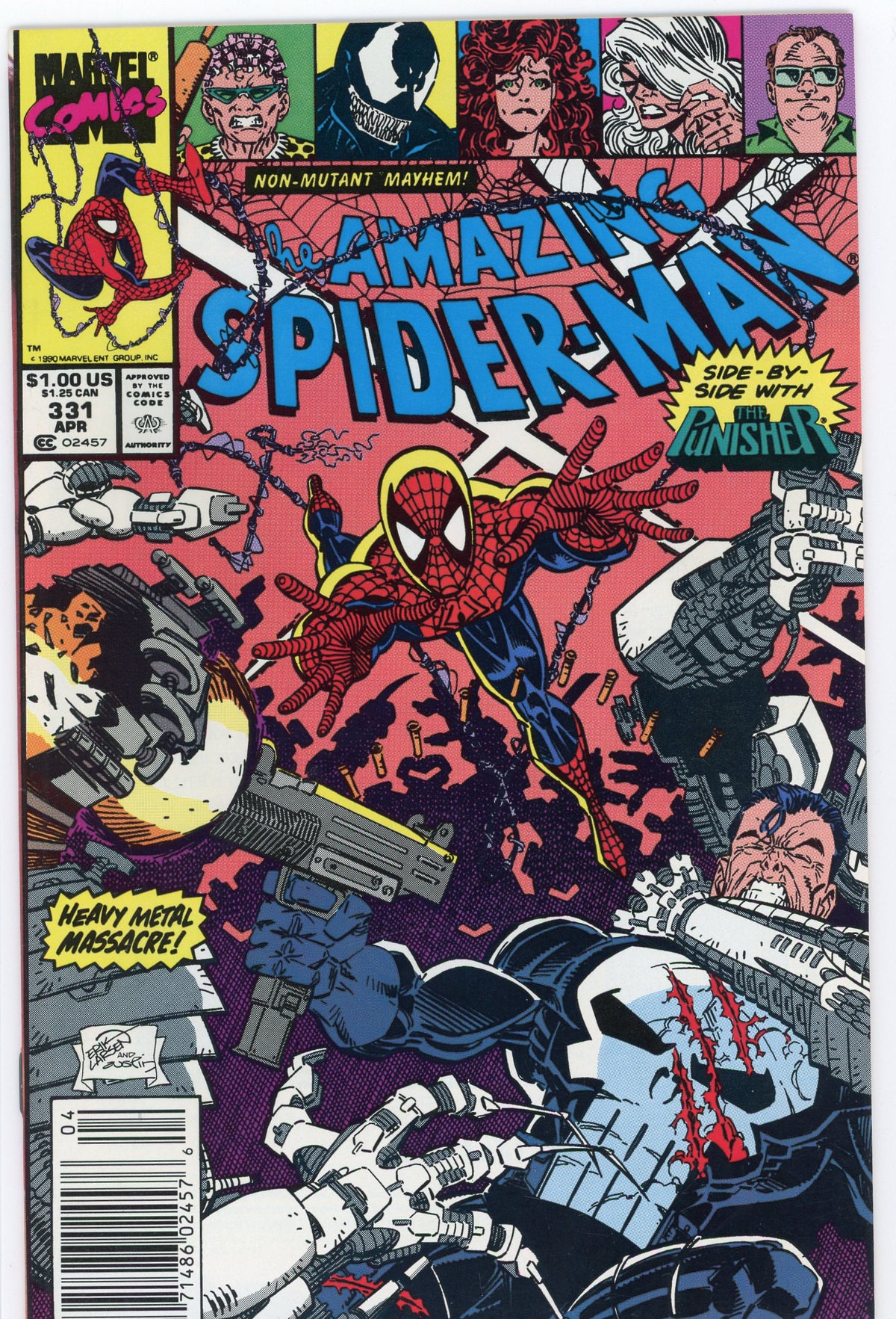 AMAZING SPIDERMAN #331 NM GREAT PUNISHER APP. ALL OUT ACTION COVER